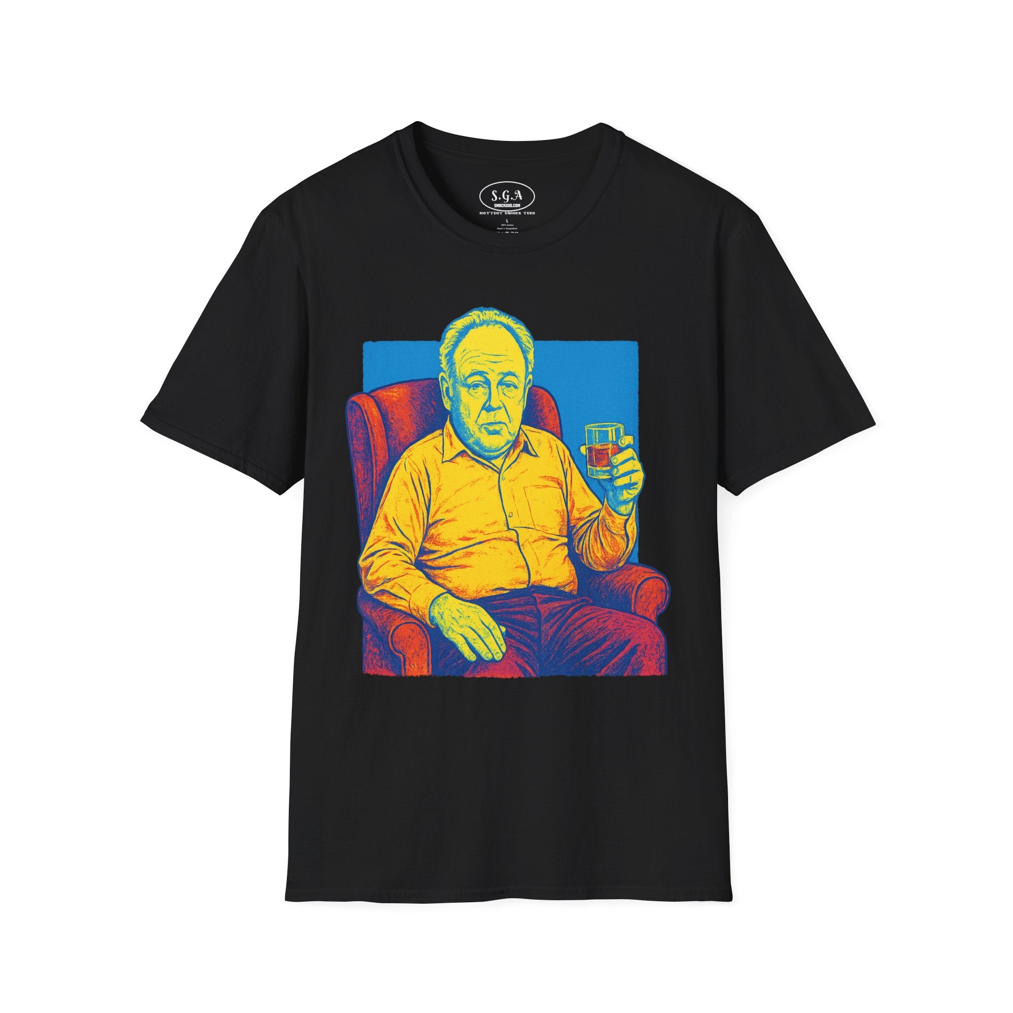 Smack God Apparel Archie Bunker Inspired T-Shirt – Retro Sitcom Graphic Tee | Vintage TV Culture Shirt | Pop Art Classic Tee