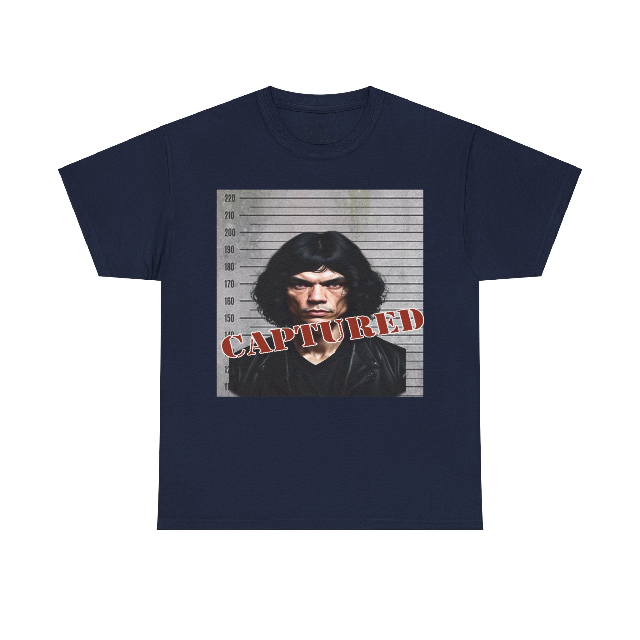 Smack God Apparel “Captured: Night Stalker Era” Graphic T-Shirt – True Crime Inspired Streetwear Tee | Vintage Newspaper Arrest Shirt | Dark Graphic Tee