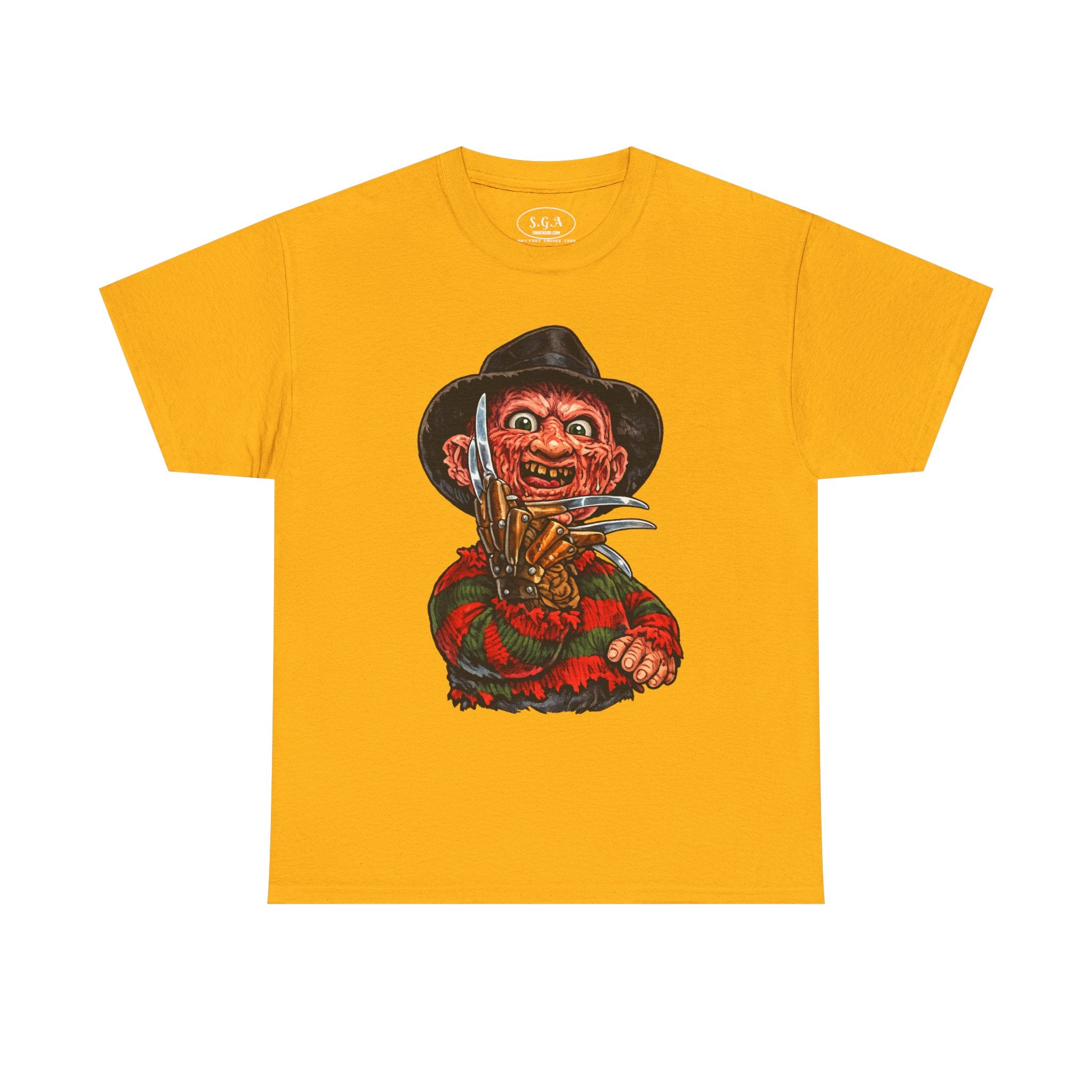 Smack God Apparel “Freddy Krueger Nightmare Slasher” Graphic T-Shirt – Horror Streetwear Tee | Retro Scary Killer Shirt | Halloween Graphic Tee