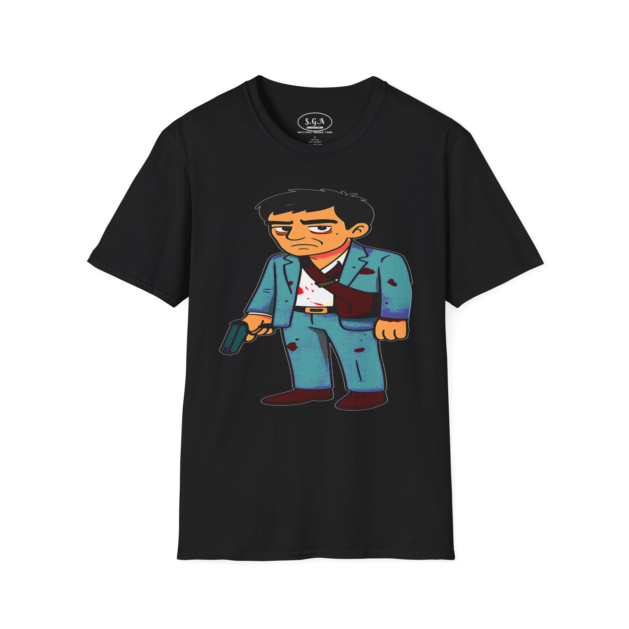 Tony Montana Inspired Graphic T-Shirt – Scarface Street Boss Cartoon Tee | Retro Movie Urban Shirt | Smack God Apparel