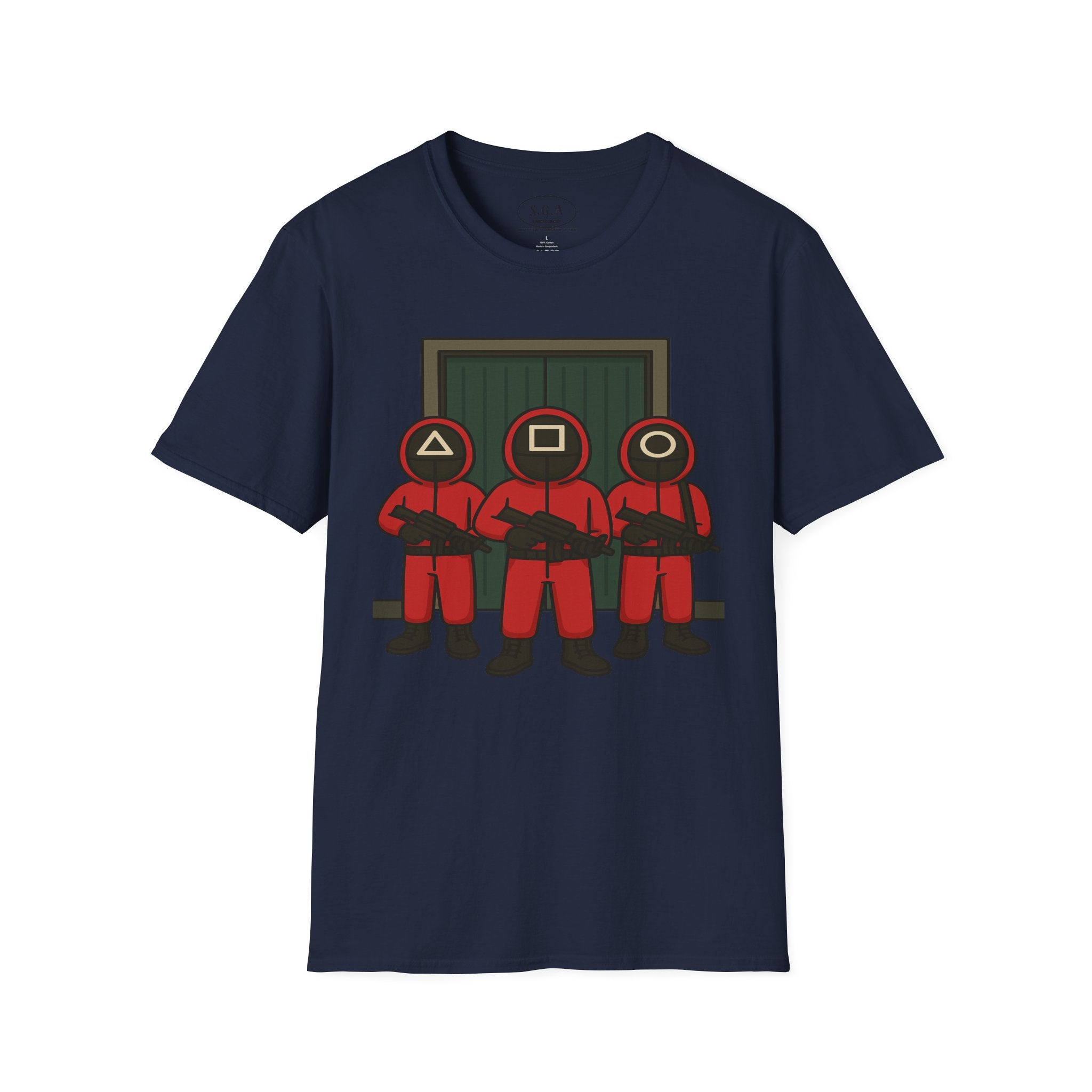 Squid Game Guard Inspired Graphic T-Shirt – Triangle Square Circle Mask Tee | Viral Streetwear Shirt | Smack God Apparel