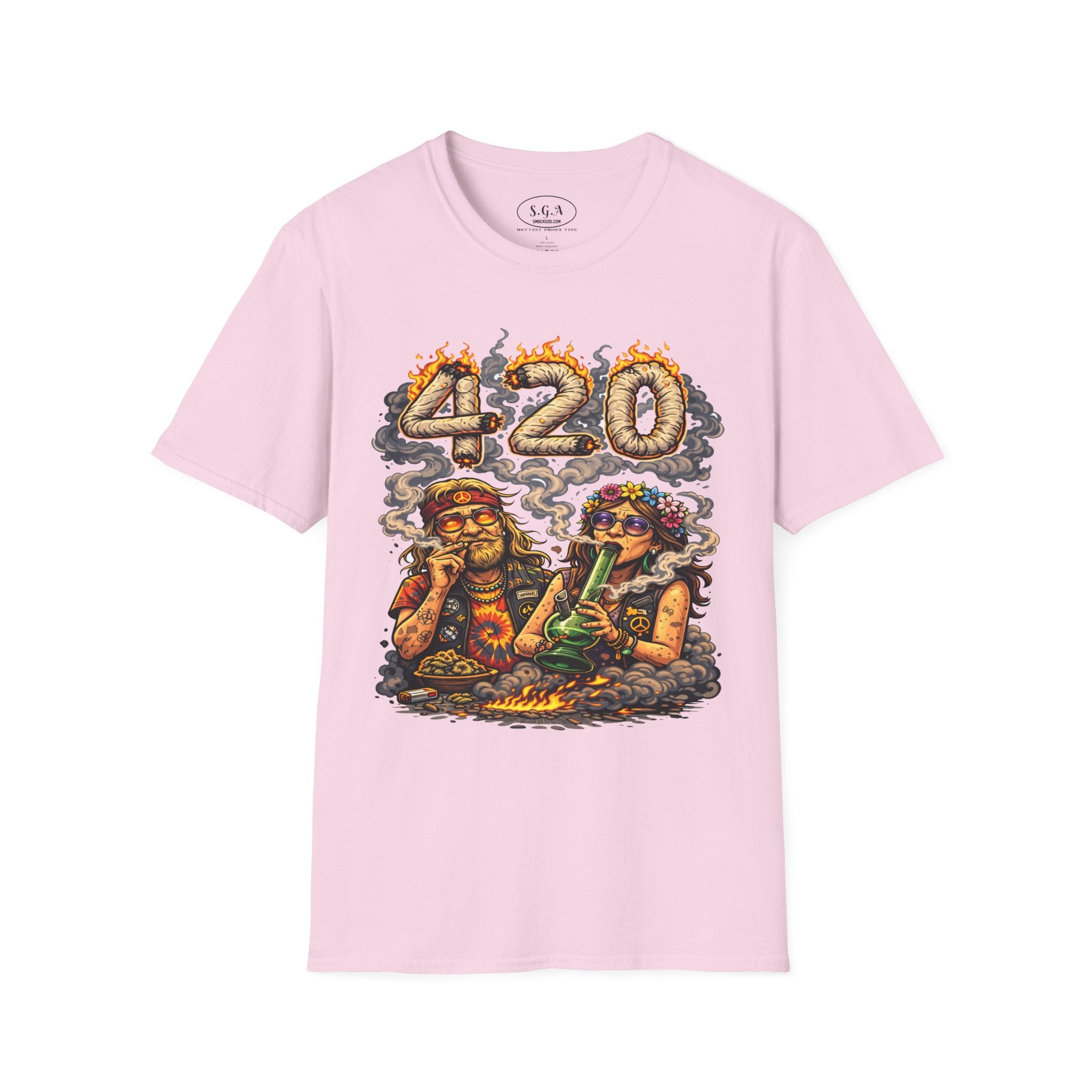 420 Hippie Smoke Shirt – Smack God Apparel | Stoner Cartoon Graphic T-Shirt | Funny Weed Culture Streetwear Tee