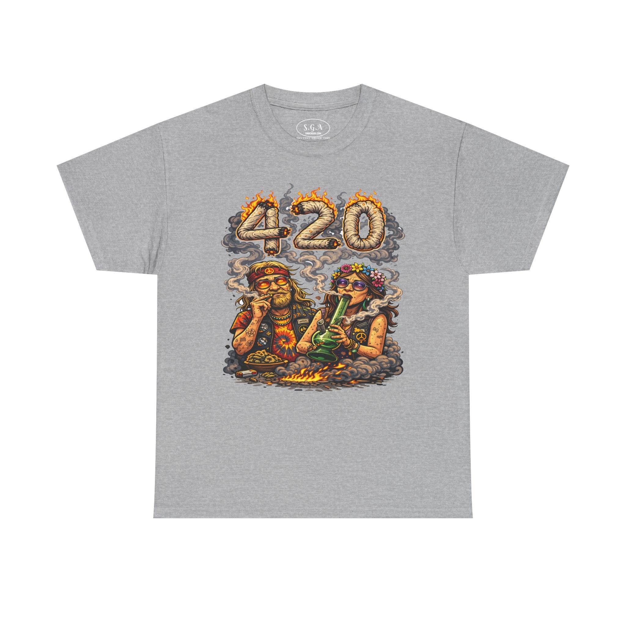 420 Hippie Smoke Shirt – Smack God Apparel | Stoner Cartoon Graphic T-Shirt | Funny Weed Culture Streetwear Tee