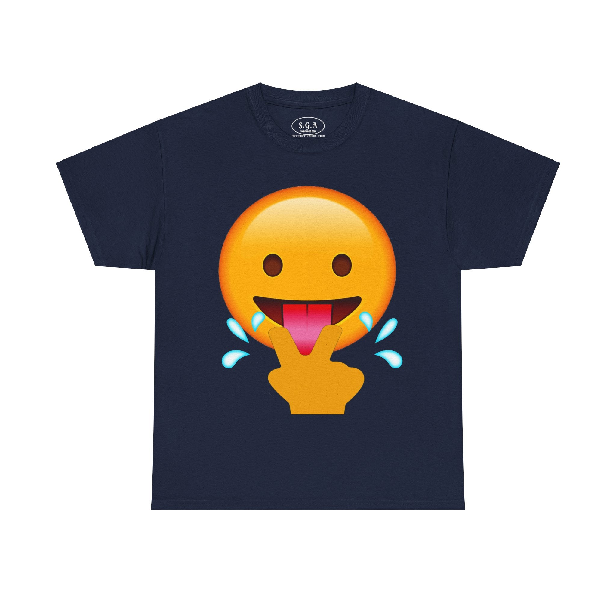 Smack God Apparel “Wild Emoji Vibes” Graphic T-Shirt – Funny Tongue Out Emoji Tee | Viral Meme Streetwear Shirt | Urban Humor Graphic Tee