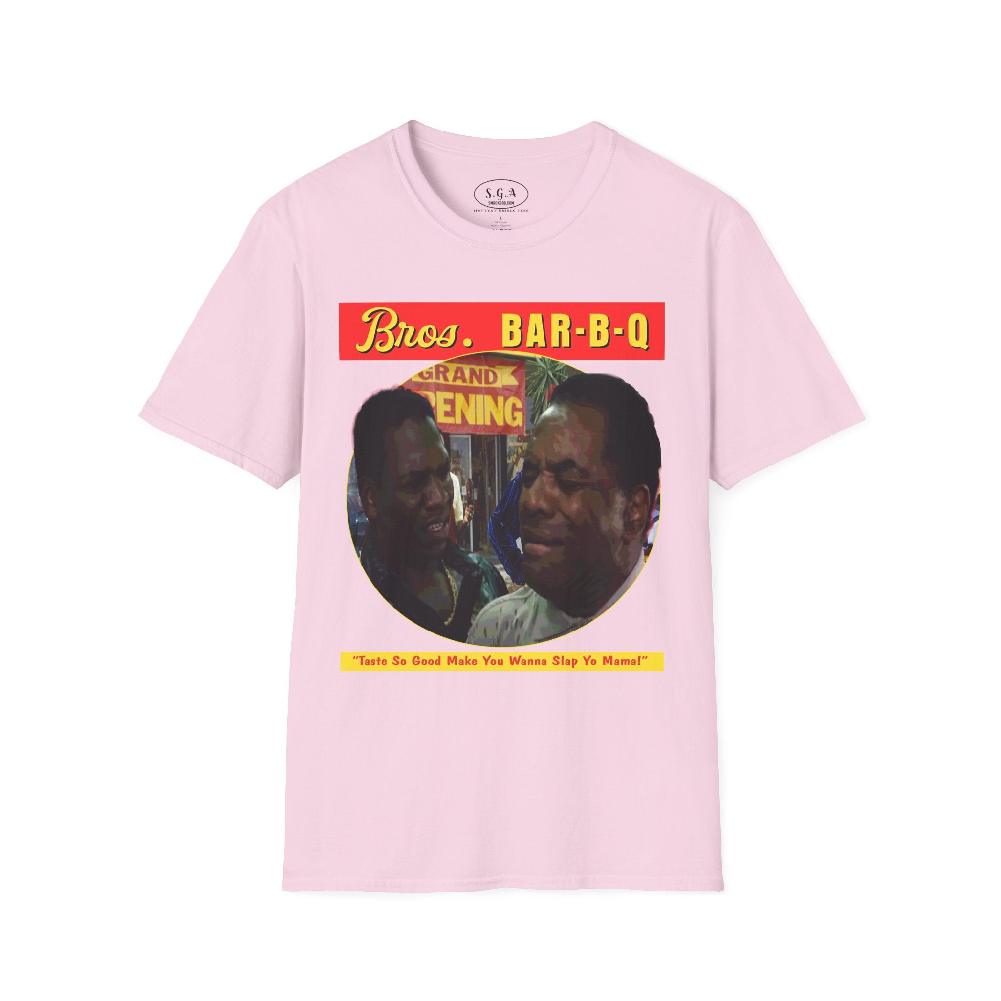 Bros Bar-B-Q Friday Movie T-Shirt – Smack God Apparel Funny Graphic Tee | “Slap Yo Mama” BBQ Scene Shirt | Classic Comedy TShirt