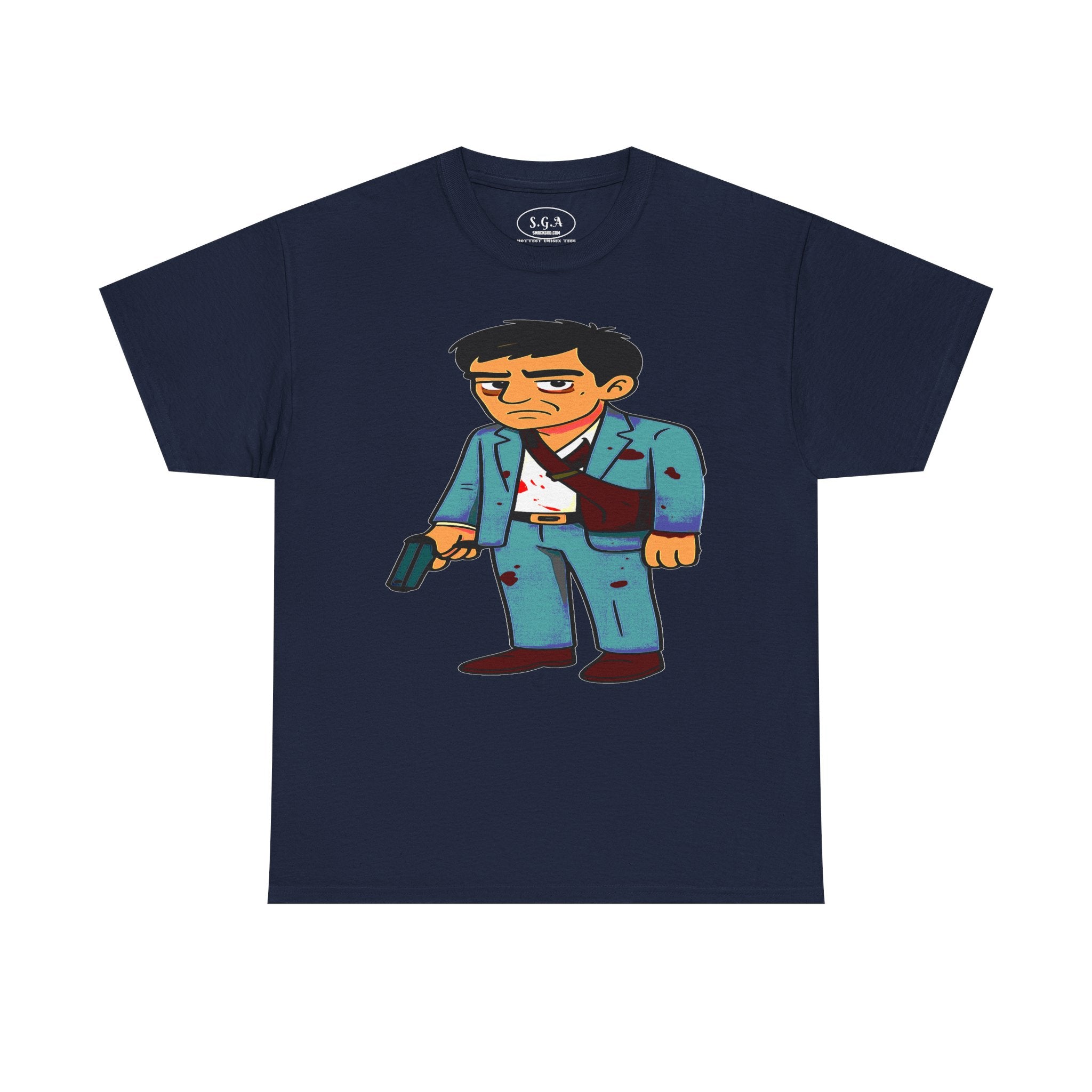 Tony Montana Inspired Graphic T-Shirt – Scarface Street Boss Cartoon Tee | Retro Movie Urban Shirt | Smack God Apparel