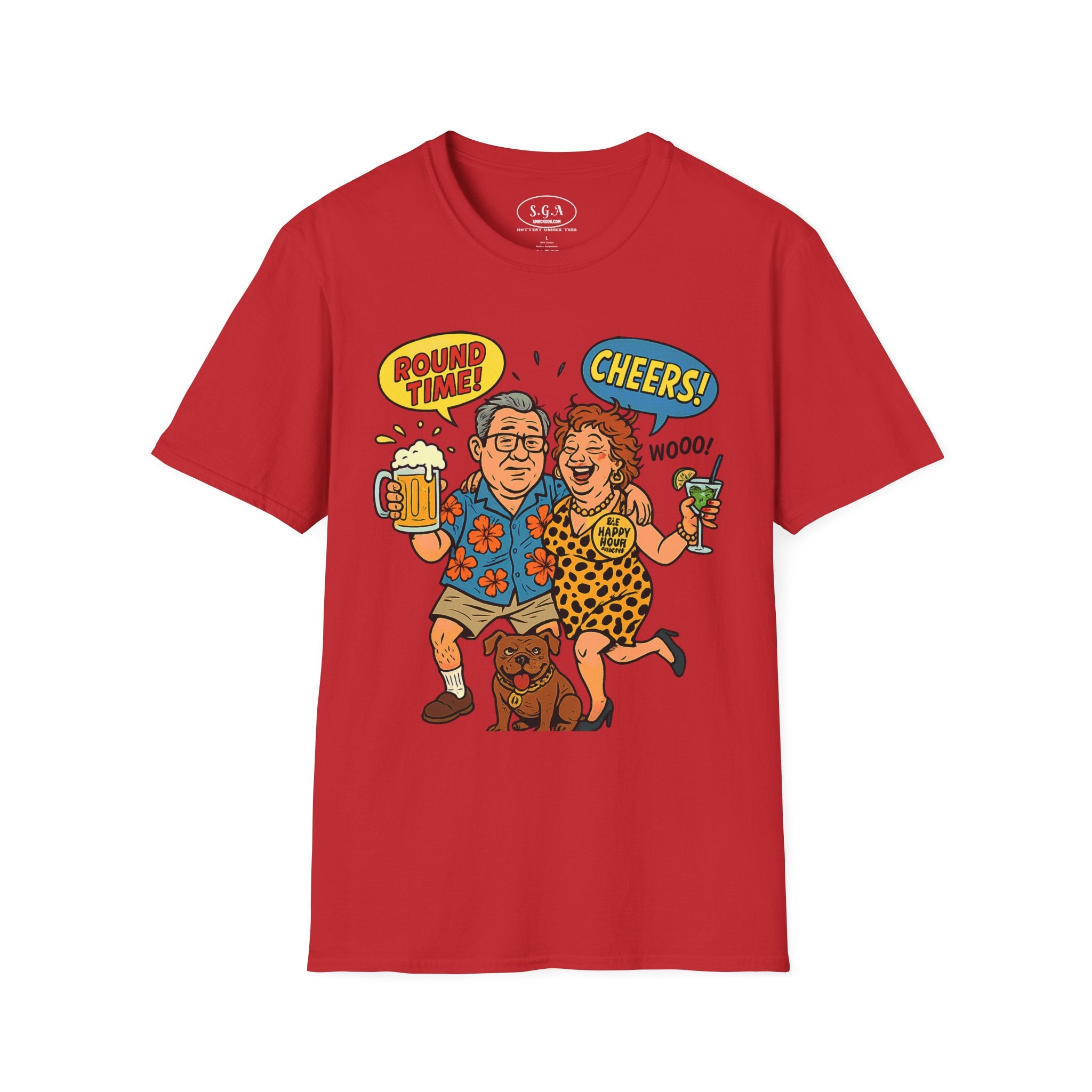 Funny Happy Hour Drinking Shirt – Smack God Apparel | Round Time Cheers Graphic T-Shirt | Party Humor Beer Lover Tee