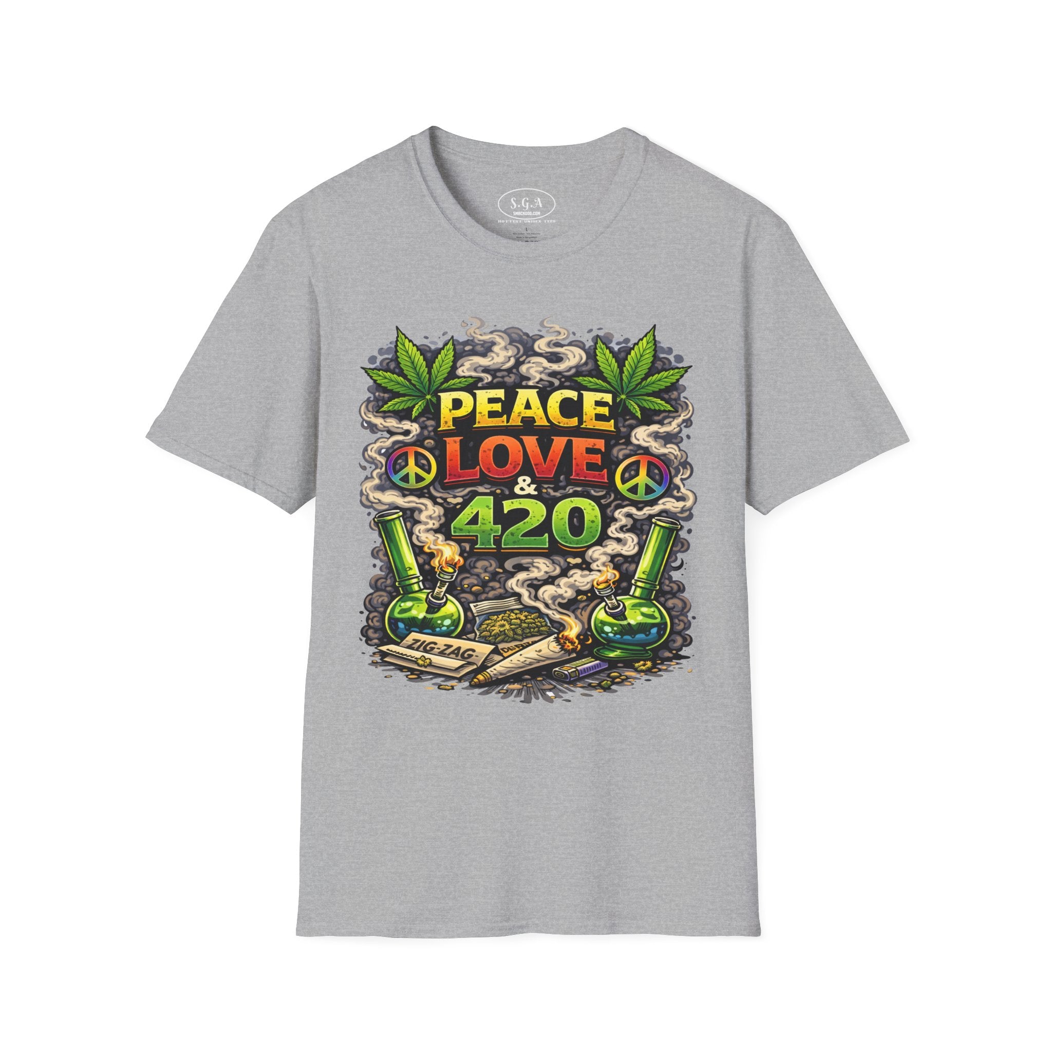 Peace Love 420 Graphic T-Shirt – Weed Culture Cannabis Tee | Stoner Streetwear Shirt | Smack God Apparel