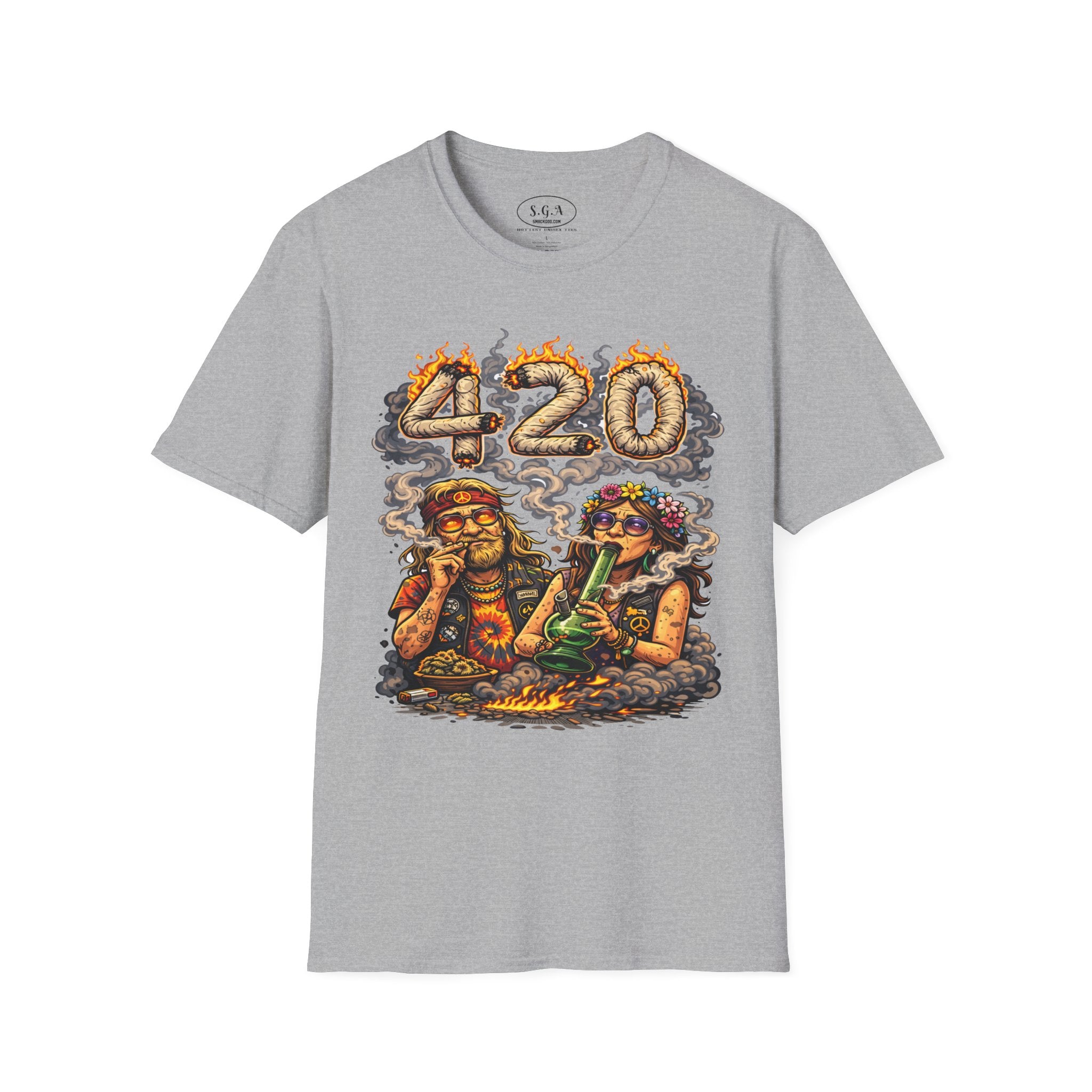 420 Hippie Smoke Shirt – Smack God Apparel | Stoner Cartoon Graphic T-Shirt | Funny Weed Culture Streetwear Tee