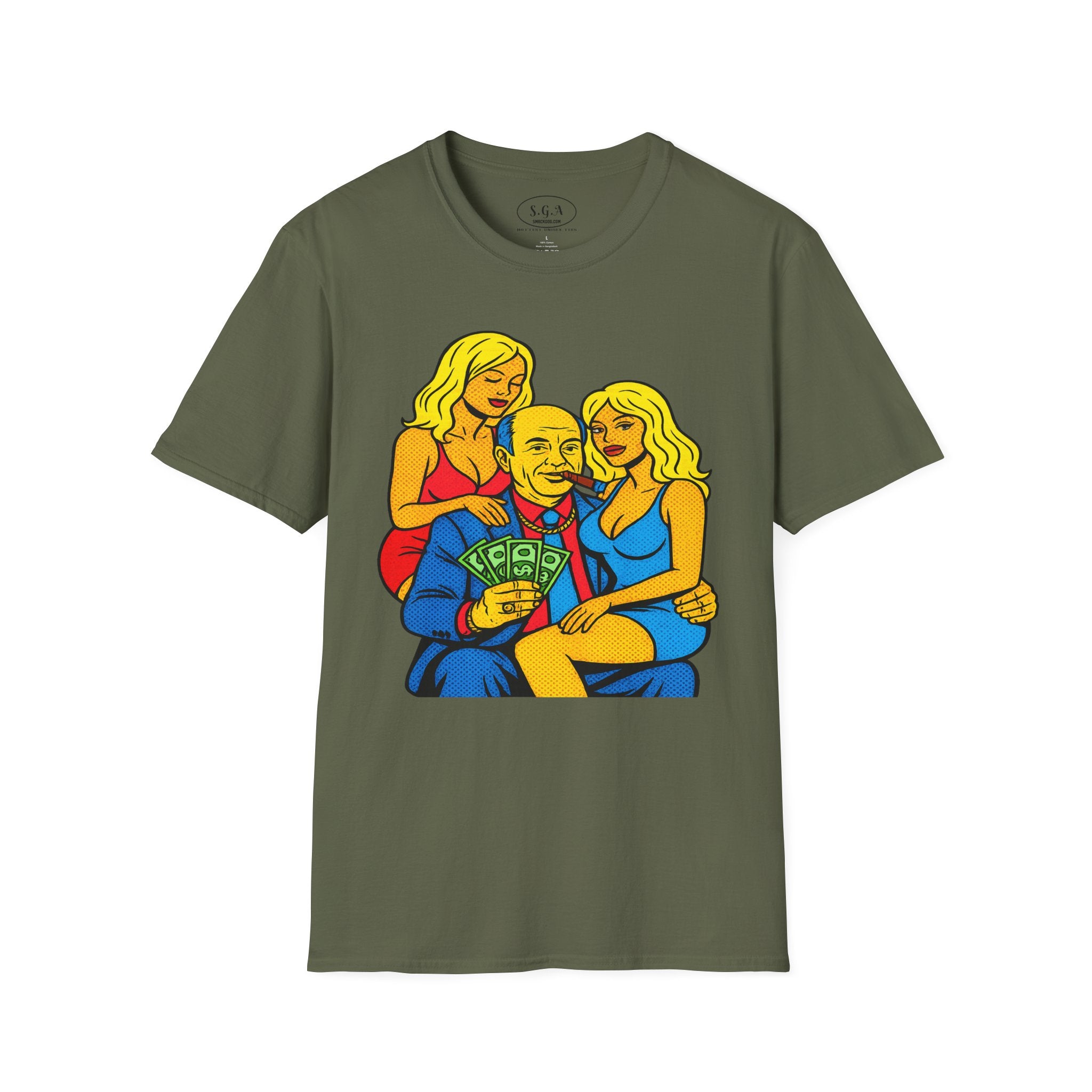Vintage Mob Boss Money Shirt – Smack God Apparel | Cartoon Gangster Graphic T-Shirt | Retro Mafia Boss Streetwear Tee