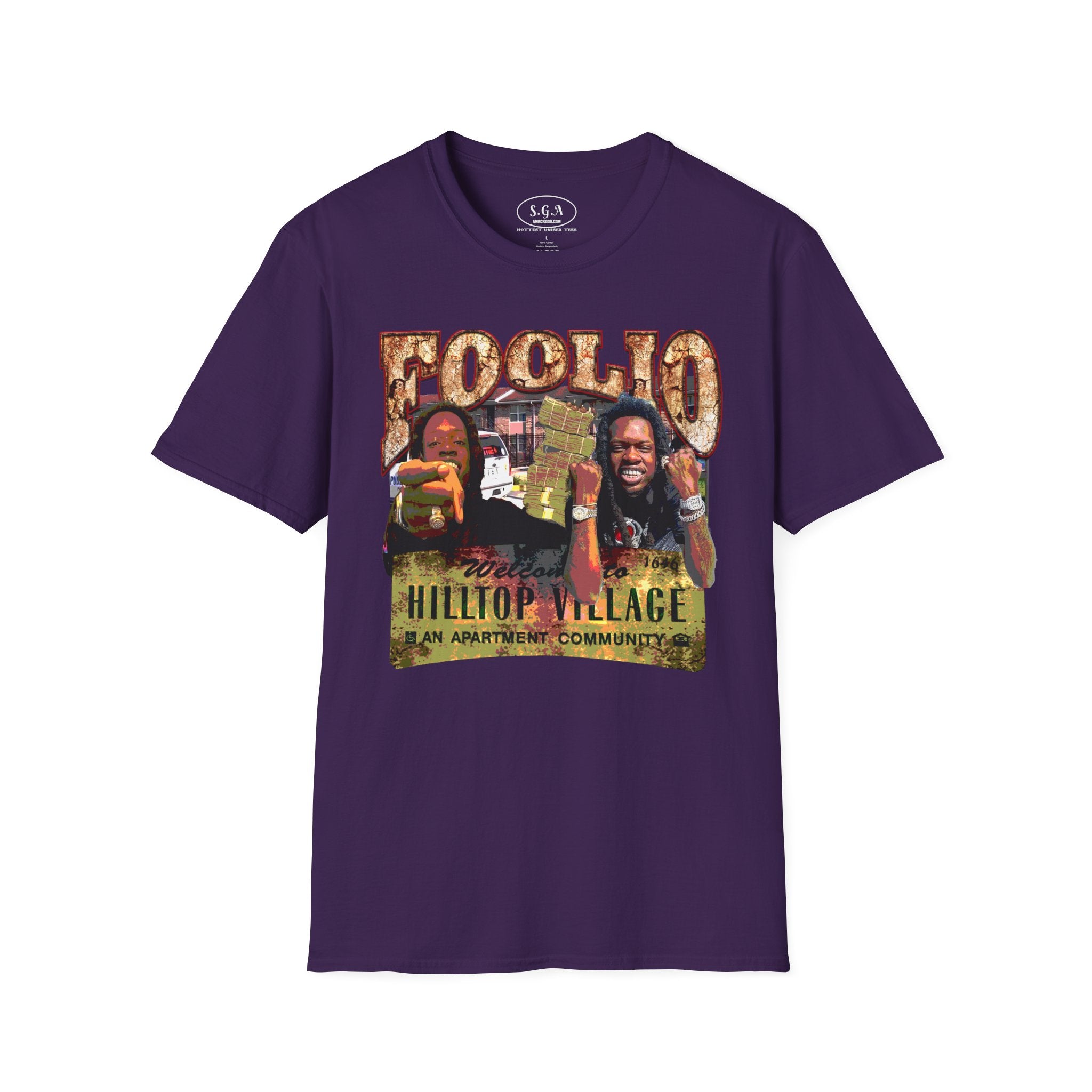 Julio Foolio Hilltop Village T-Shirt – Urban Rap Streetwear Graphic Tee | Hip Hop Culture Shirt | Smack God Apparel