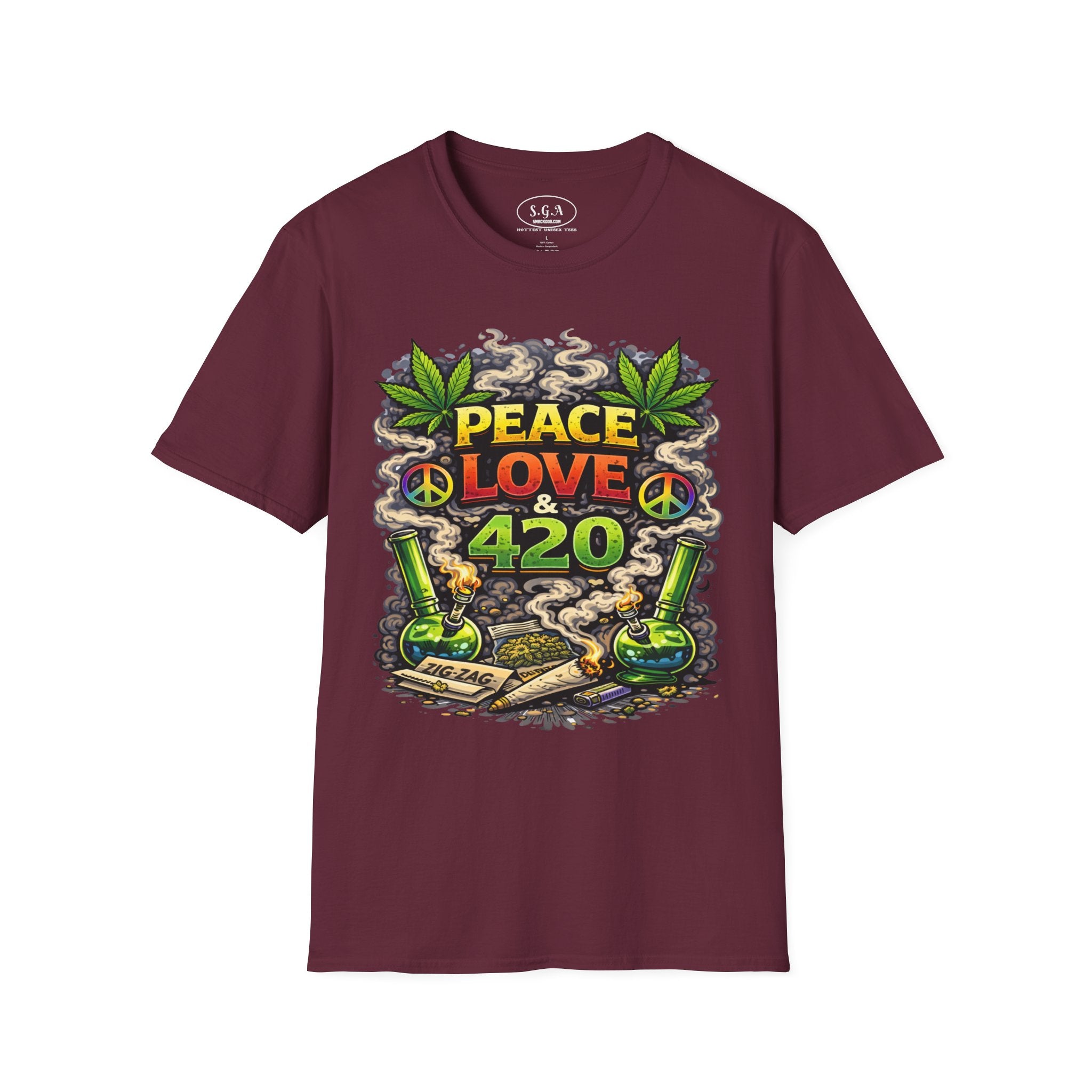 Peace Love 420 Graphic T-Shirt – Weed Culture Cannabis Tee | Stoner Streetwear Shirt | Smack God Apparel