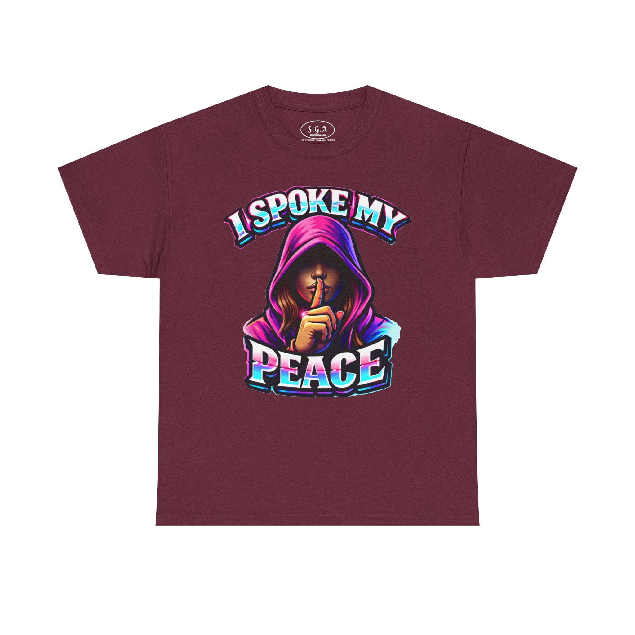 Smack God Apparel “I Spoke My Peace” Graphic T-Shirt – Bold Statement Streetwear Tee | Silent Energy Hoodie Girl Design | Viral Graphic Tee