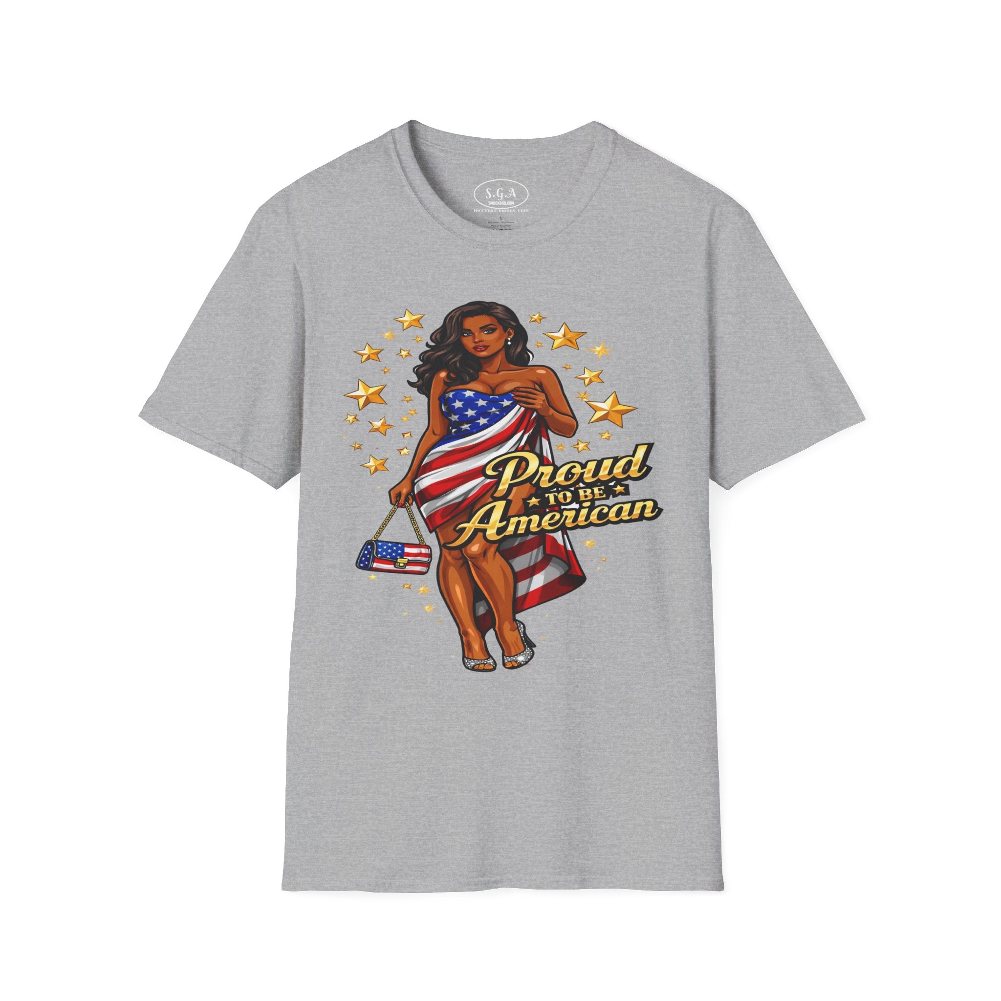 Smack God Apparel “Proud to Be American” T-Shirt – Patriotic USA Flag Graphic Tee | Sexy Independence Day Shirt | 4th of July Streetwear Tee