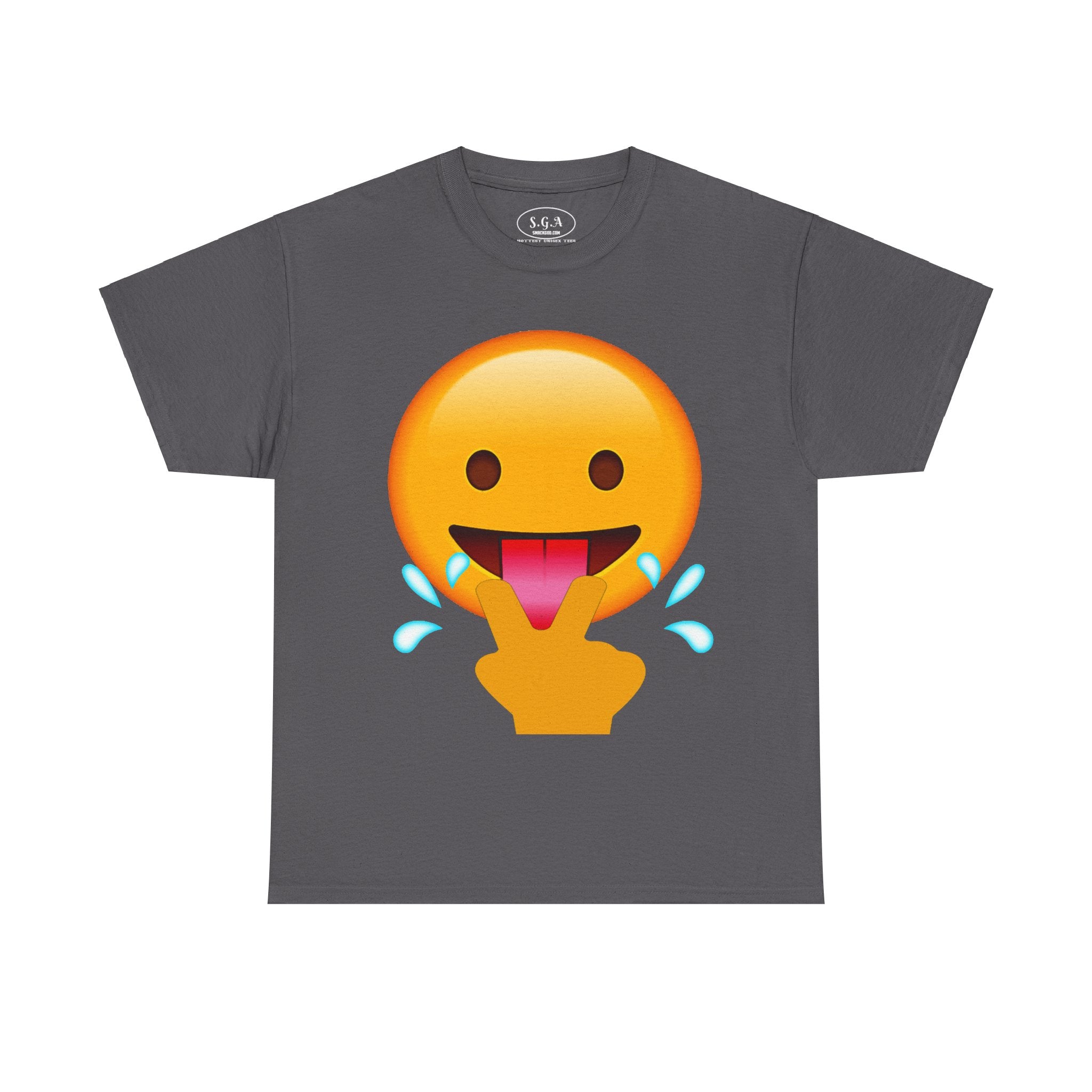 Smack God Apparel “Wild Emoji Vibes” Graphic T-Shirt – Funny Tongue Out Emoji Tee | Viral Meme Streetwear Shirt | Urban Humor Graphic Tee