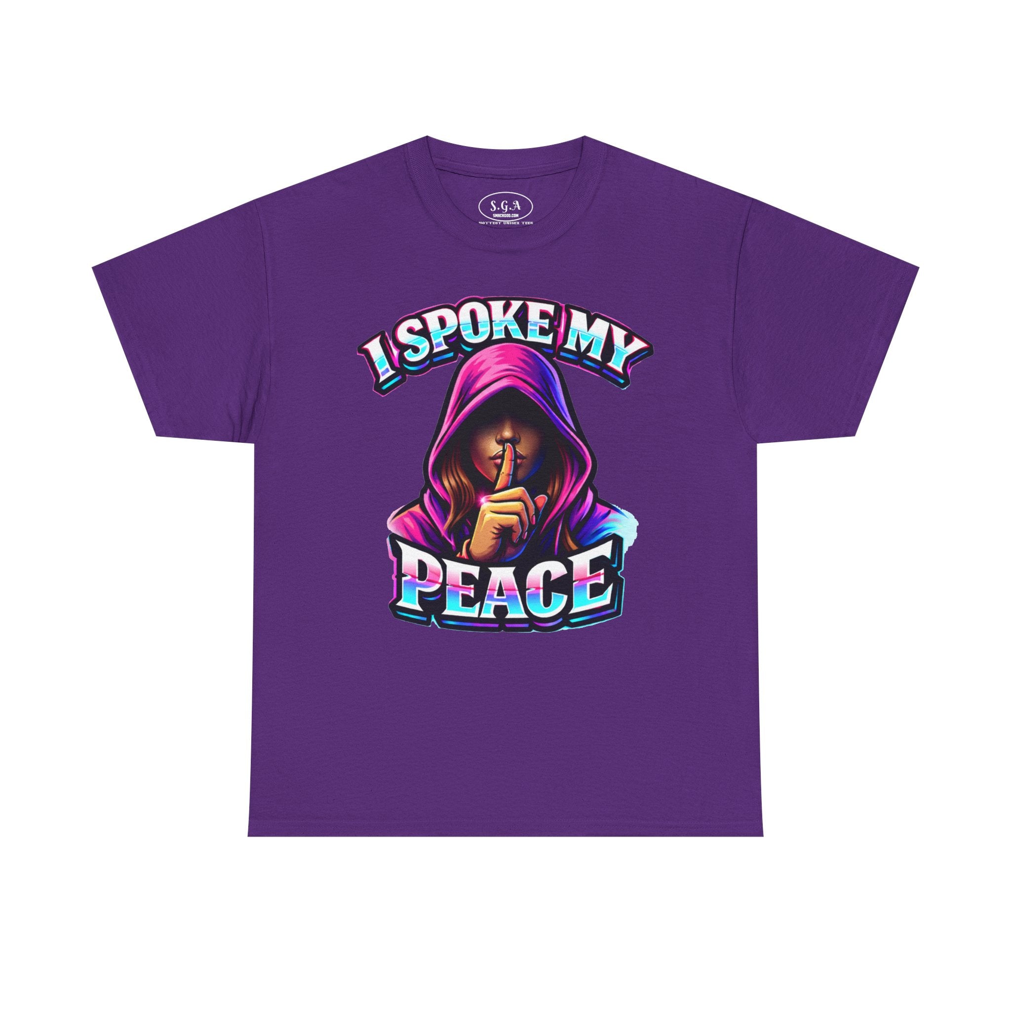 Smack God Apparel “I Spoke My Peace” Graphic T-Shirt – Bold Statement Streetwear Tee | Silent Energy Hoodie Girl Design | Viral Graphic Tee