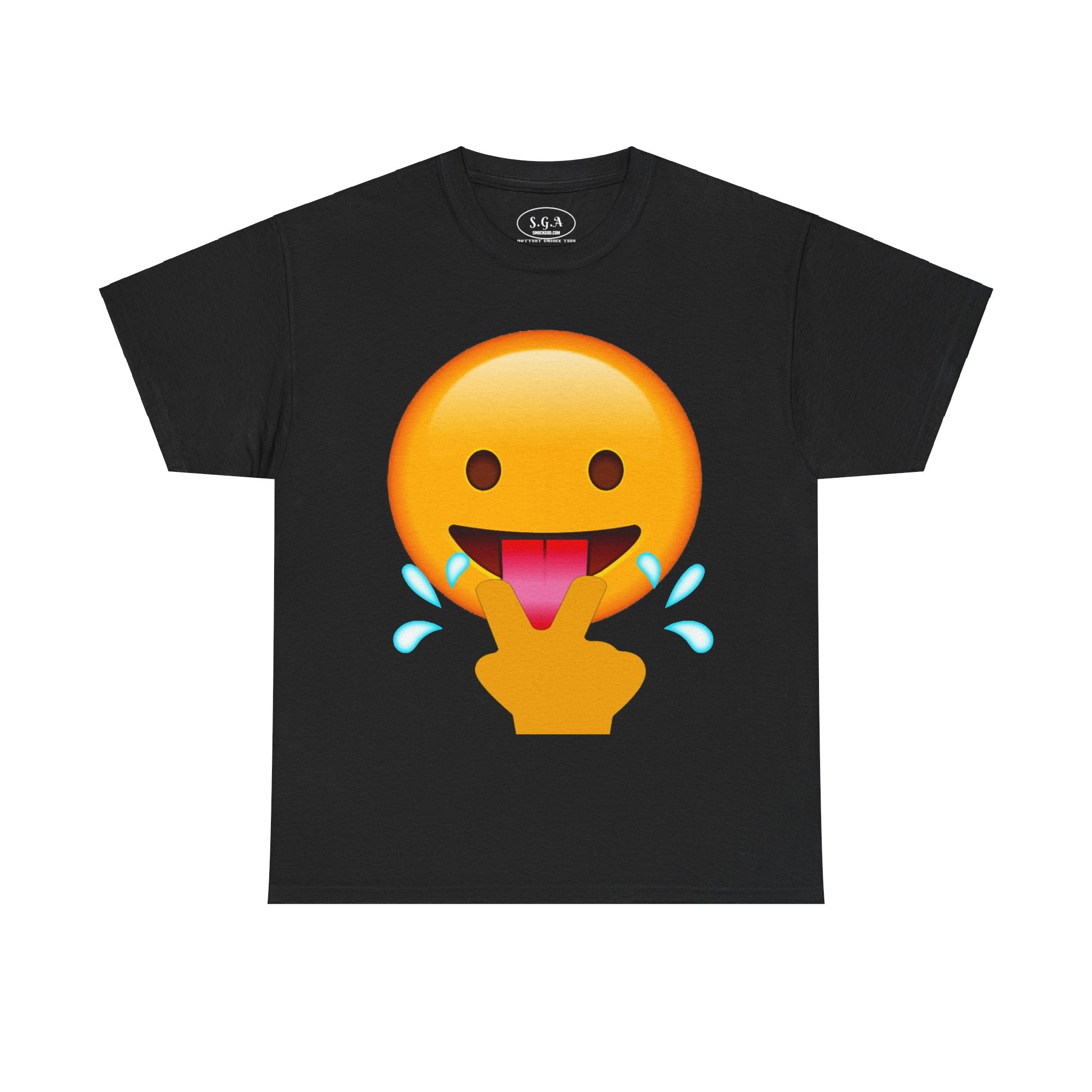 Smack God Apparel “Wild Emoji Vibes” Graphic T-Shirt – Funny Tongue Out Emoji Tee | Viral Meme Streetwear Shirt | Urban Humor Graphic Tee