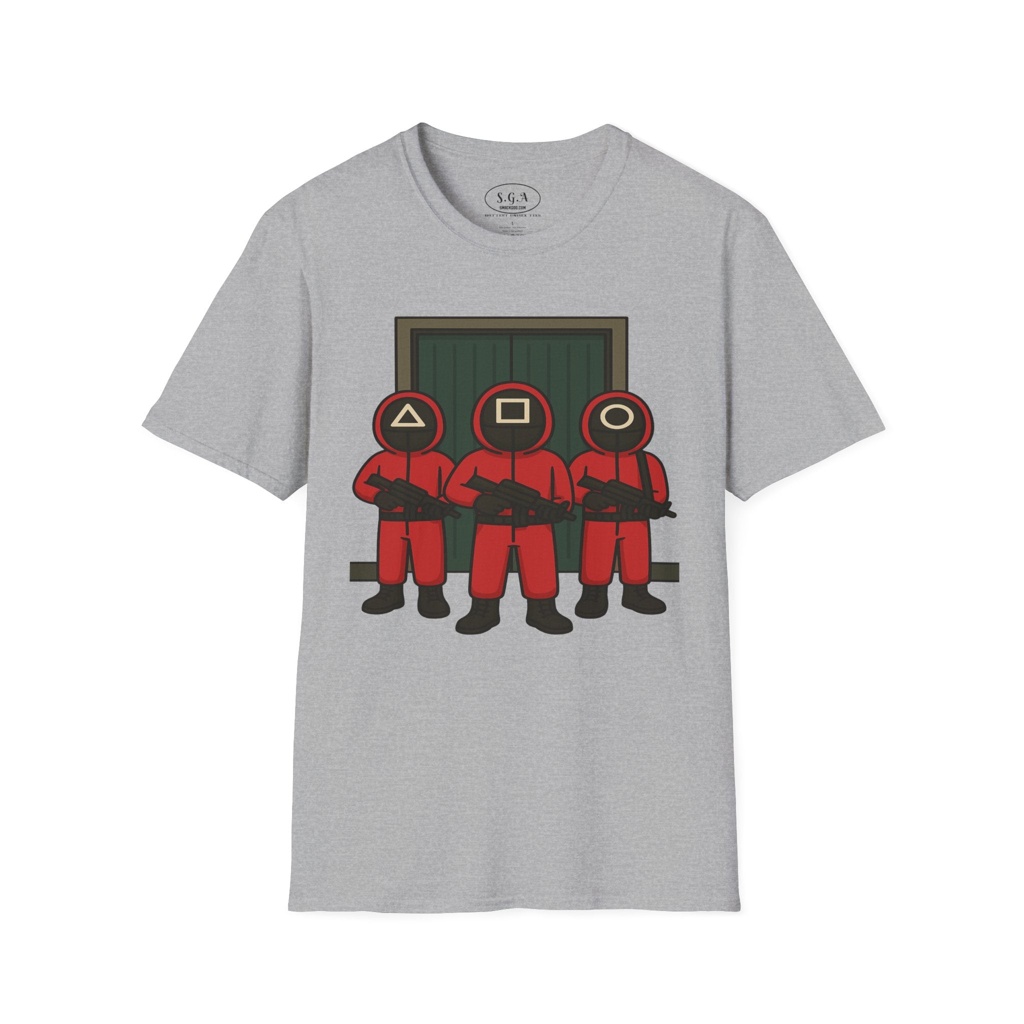 Squid Game Guard Inspired Graphic T-Shirt – Triangle Square Circle Mask Tee | Viral Streetwear Shirt | Smack God Apparel