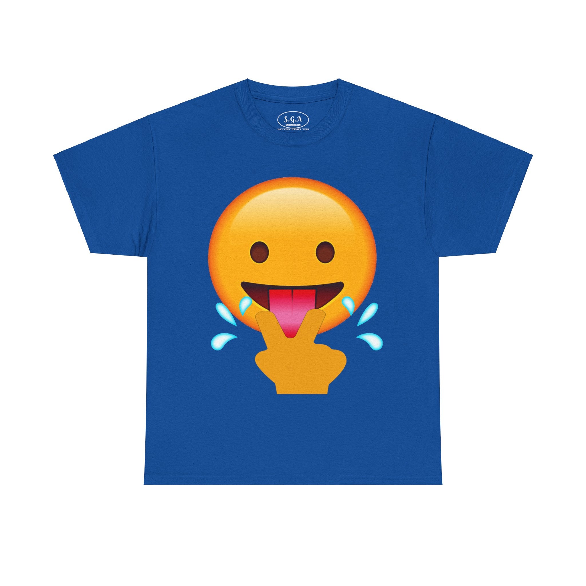 Smack God Apparel “Wild Emoji Vibes” Graphic T-Shirt – Funny Tongue Out Emoji Tee | Viral Meme Streetwear Shirt | Urban Humor Graphic Tee