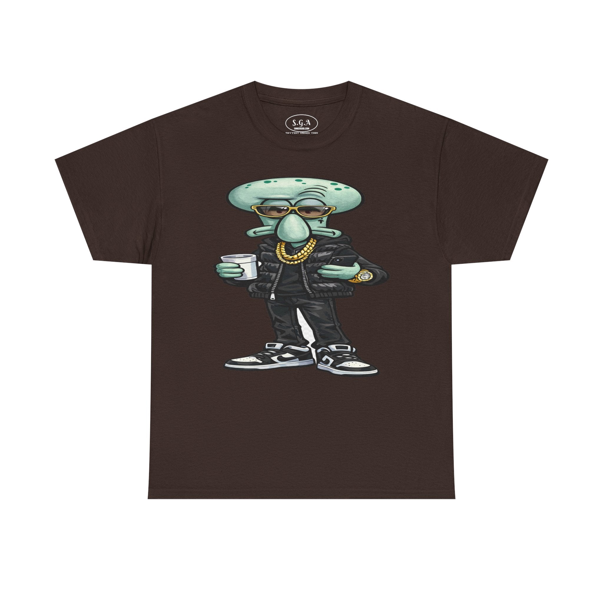 Drip Squidward Streetwear T-Shirt – Bikini Bottom Inspired Funny Graphic Tee | Urban Cartoon Shirt | Smack God Apparel