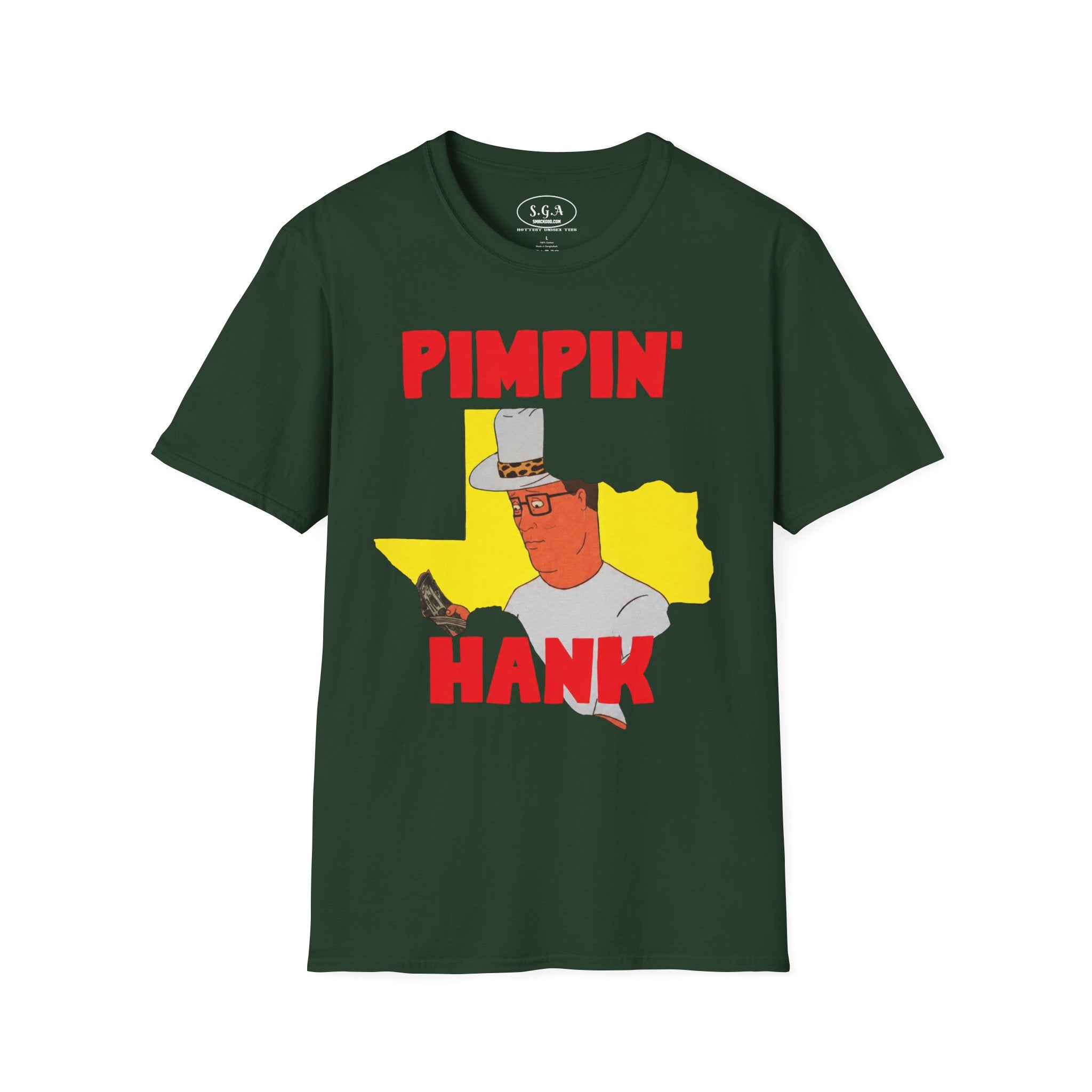 Pimpin’ Hank Funny T-Shirt – Smack God Apparel | King of the Hill Meme Tee | Texas Graphic Streetwear Shirt
