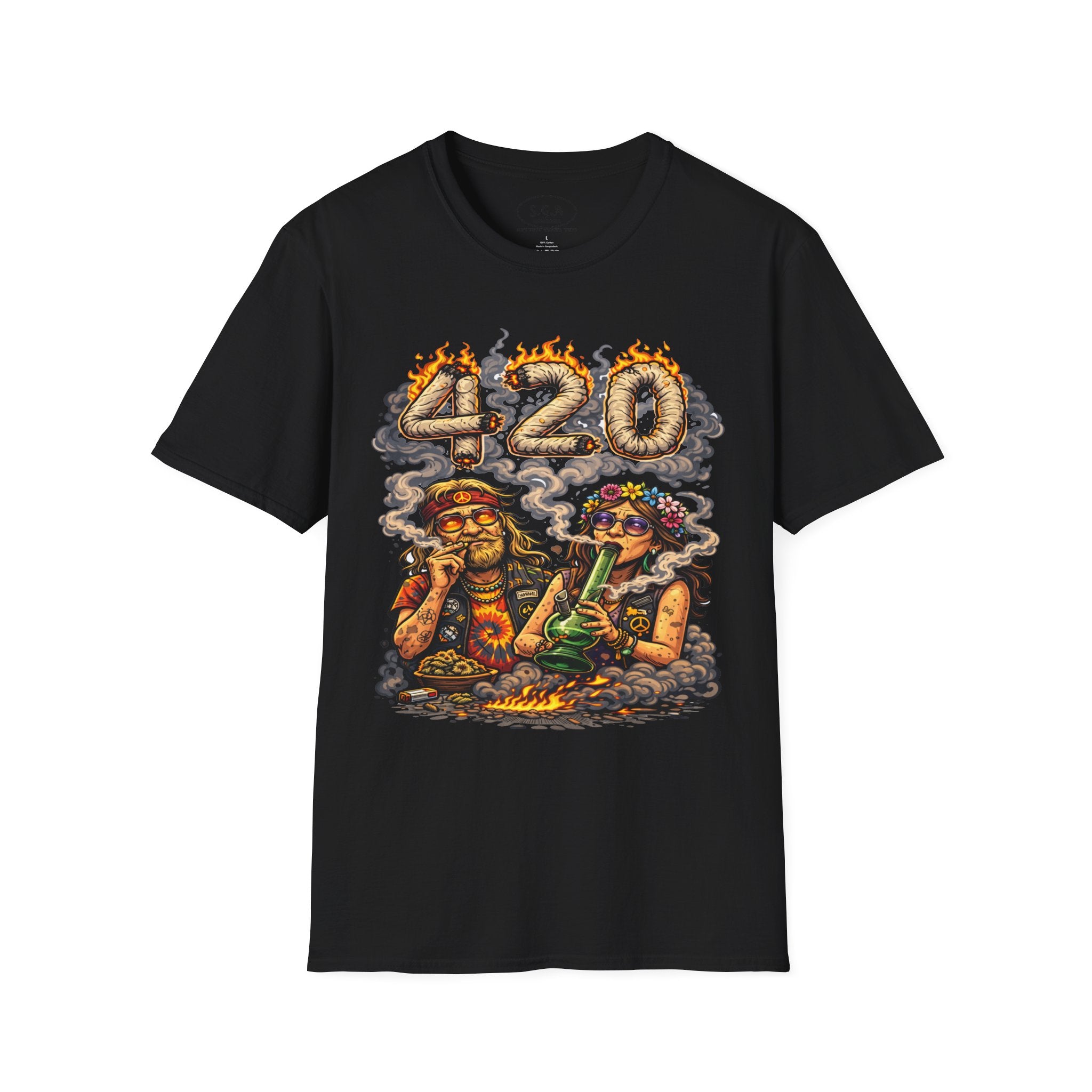 420 Hippie Smoke Shirt – Smack God Apparel | Stoner Cartoon Graphic T-Shirt | Funny Weed Culture Streetwear Tee