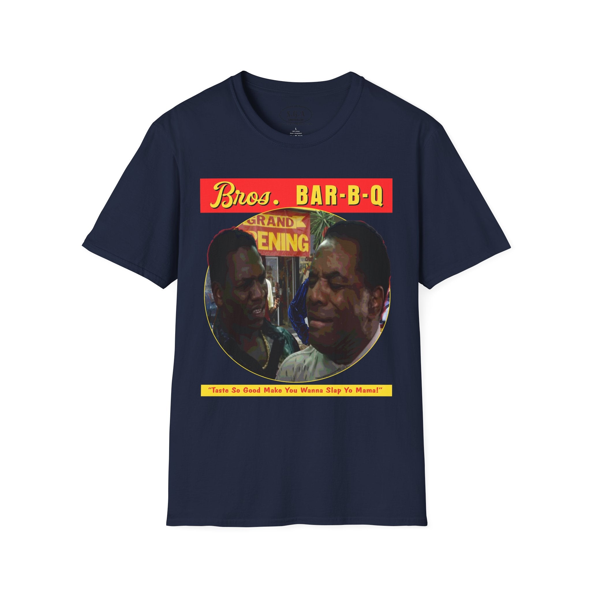 Bros Bar-B-Q Friday Movie T-Shirt – Smack God Apparel Funny Graphic Tee | “Slap Yo Mama” BBQ Scene Shirt | Classic Comedy TShirt