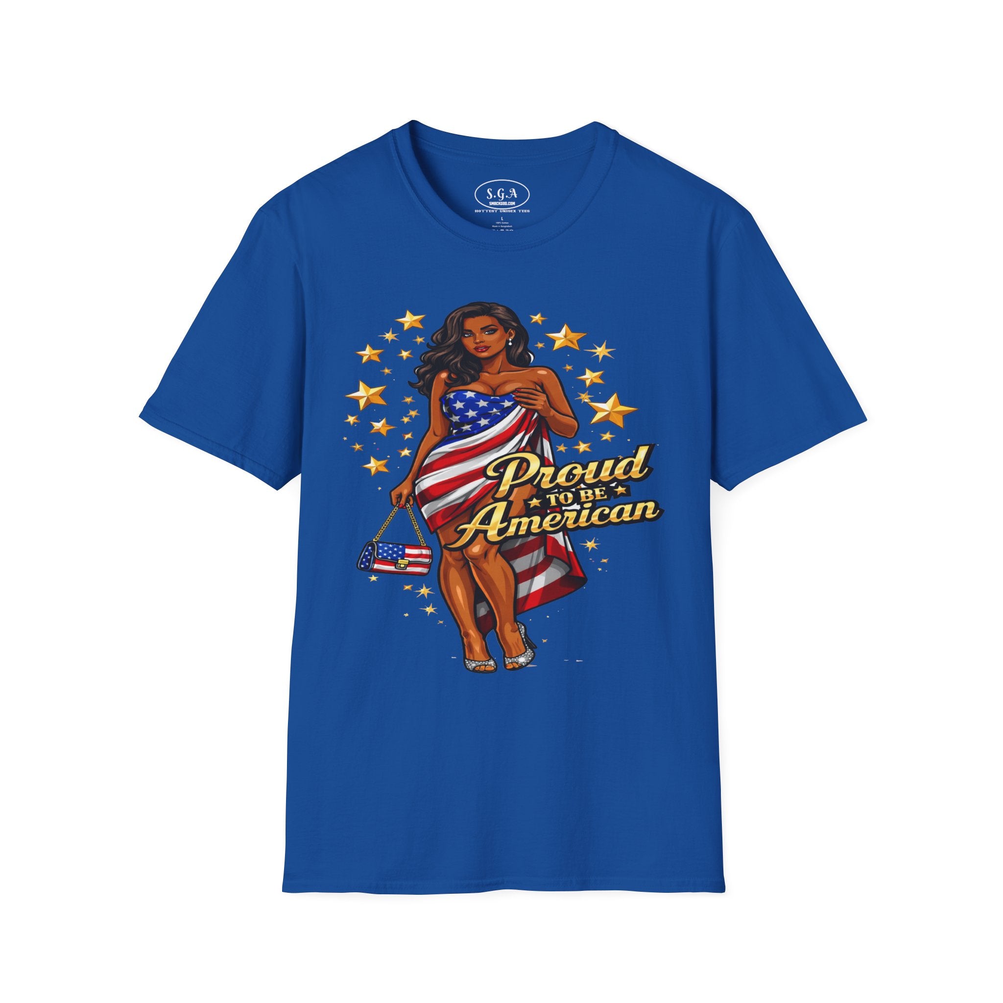 Smack God Apparel “Proud to Be American” T-Shirt – Patriotic USA Flag Graphic Tee | Sexy Independence Day Shirt | 4th of July Streetwear Tee