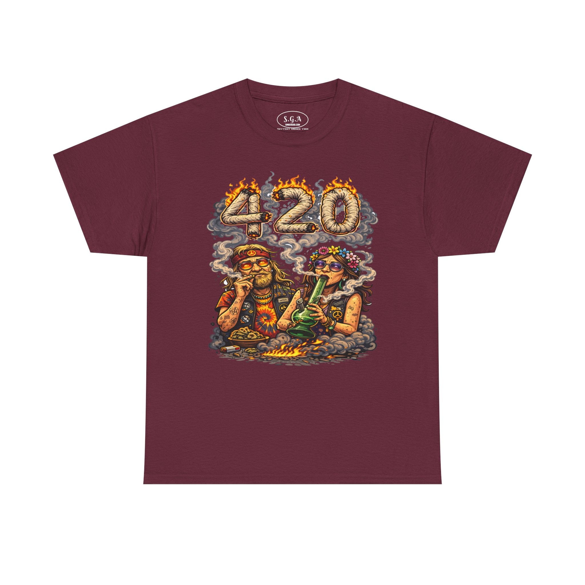 420 Hippie Smoke Shirt – Smack God Apparel | Stoner Cartoon Graphic T-Shirt | Funny Weed Culture Streetwear Tee