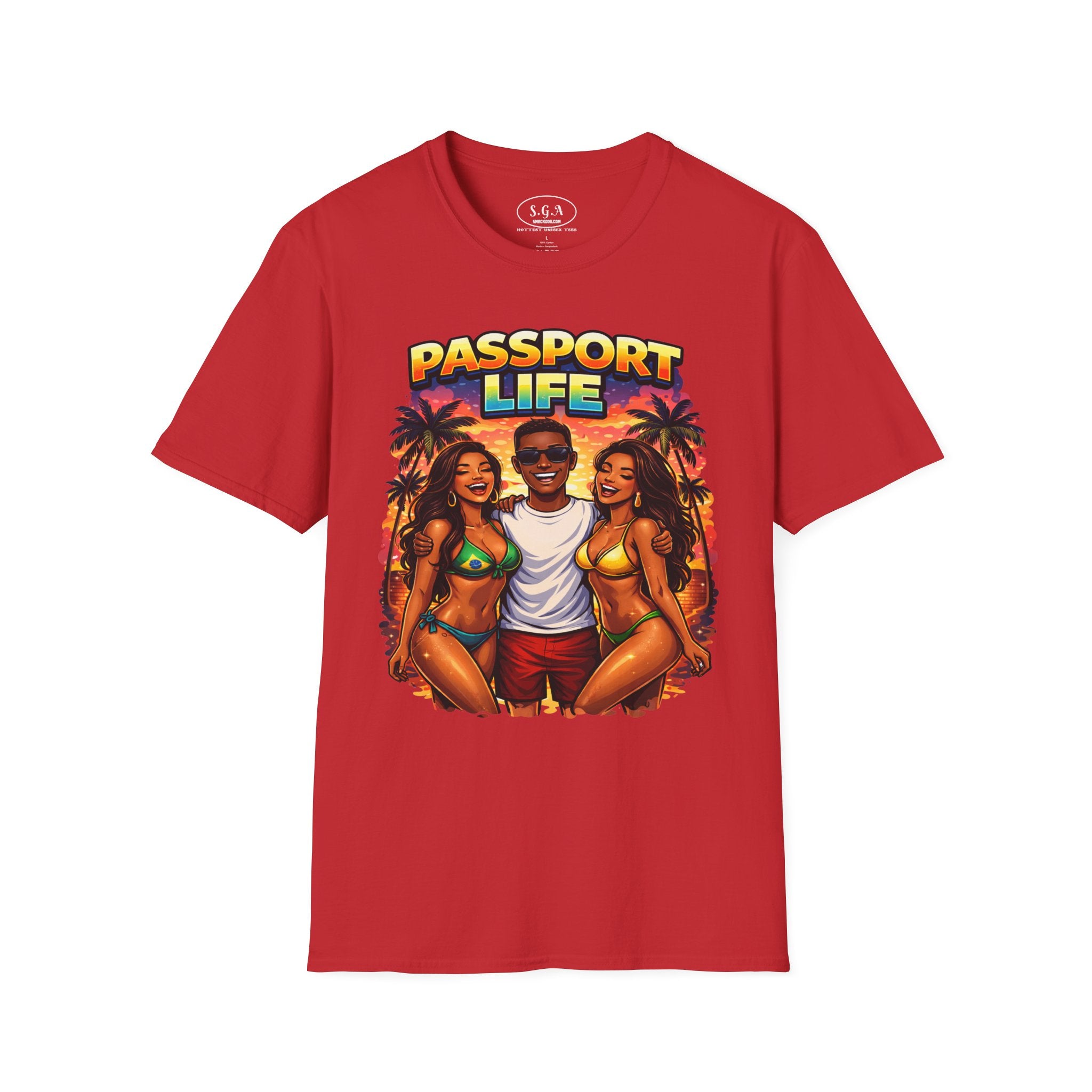 Passport Life Passport Bros Graphic T-Shirt – Tropical Vacation Party Tee | Travel Lifestyle Streetwear Shirt | Smack God Apparel