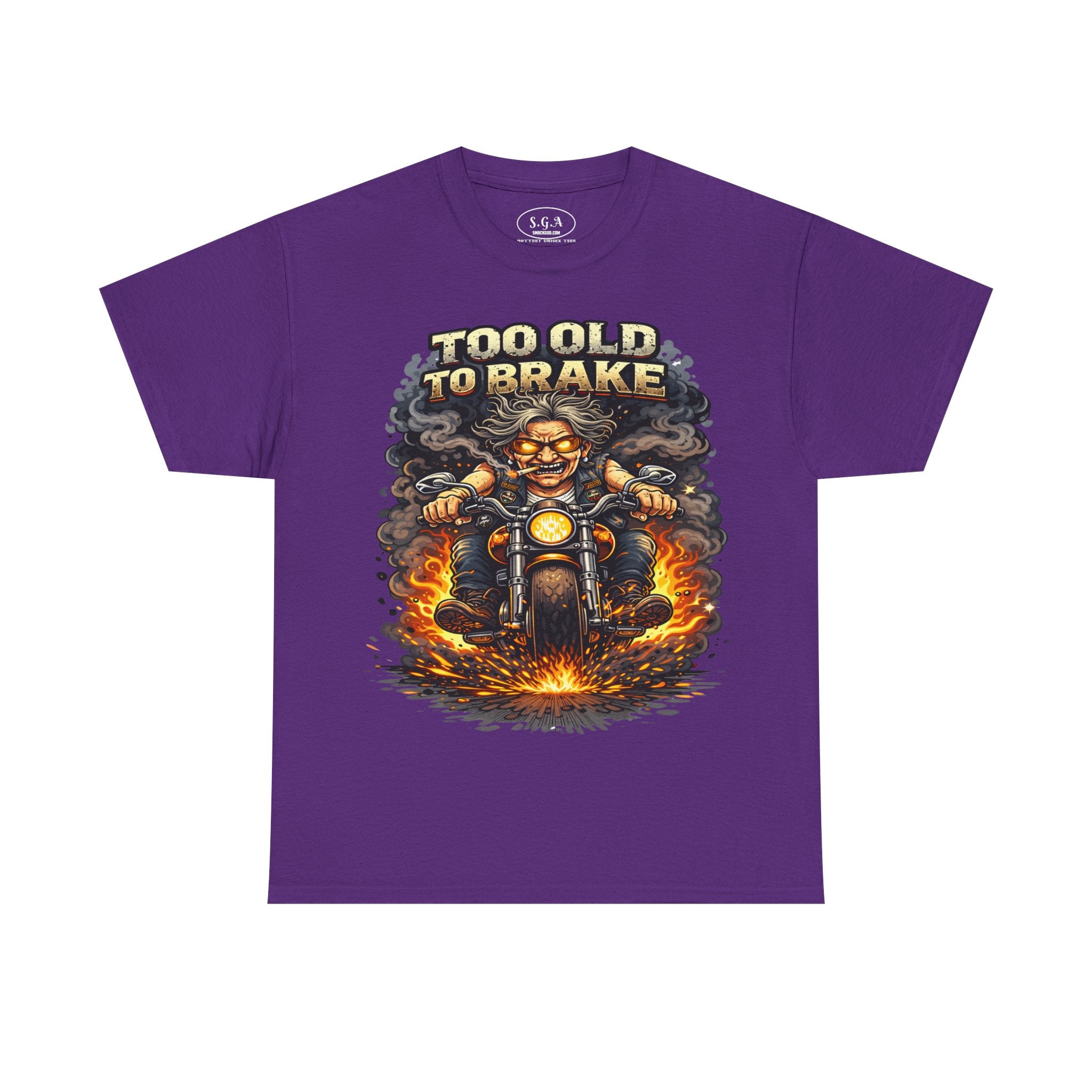 Too Old To Brake Biker T-Shirt – Smack God Apparel