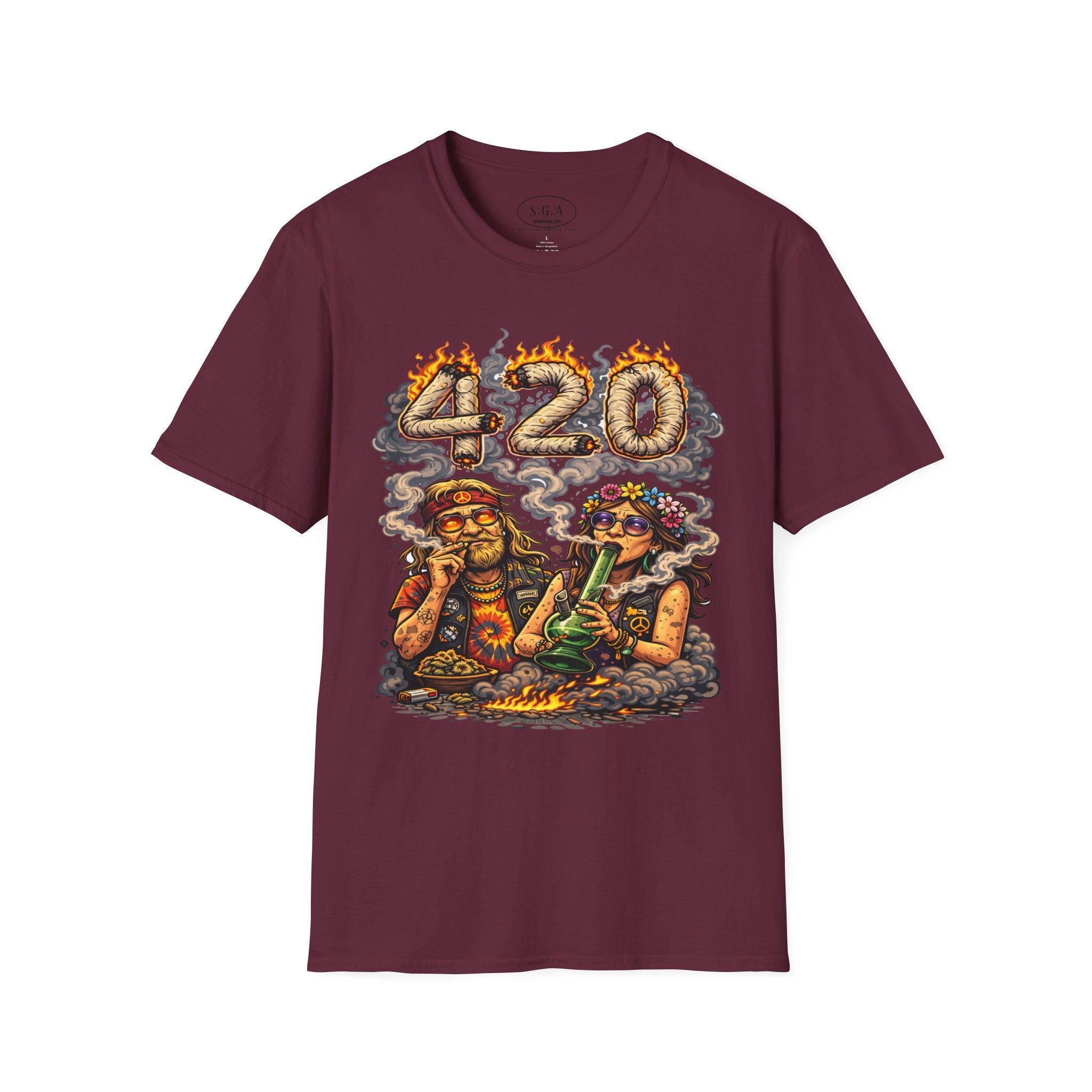 420 Hippie Smoke Shirt – Smack God Apparel | Stoner Cartoon Graphic T-Shirt | Funny Weed Culture Streetwear Tee