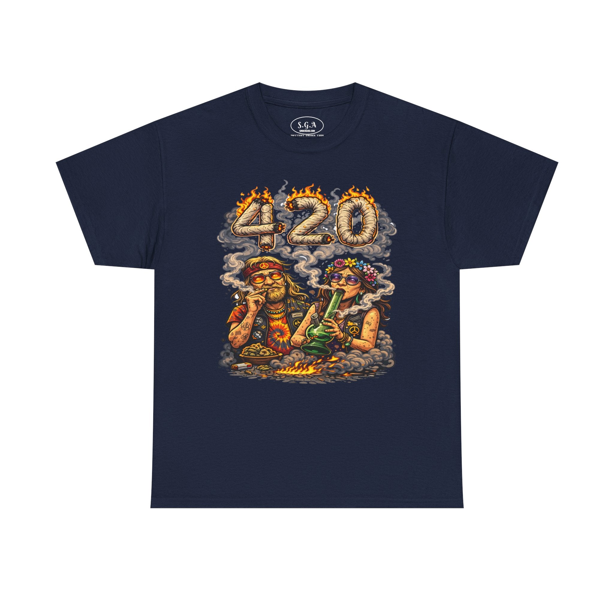 420 Hippie Smoke Shirt – Smack God Apparel | Stoner Cartoon Graphic T-Shirt | Funny Weed Culture Streetwear Tee
