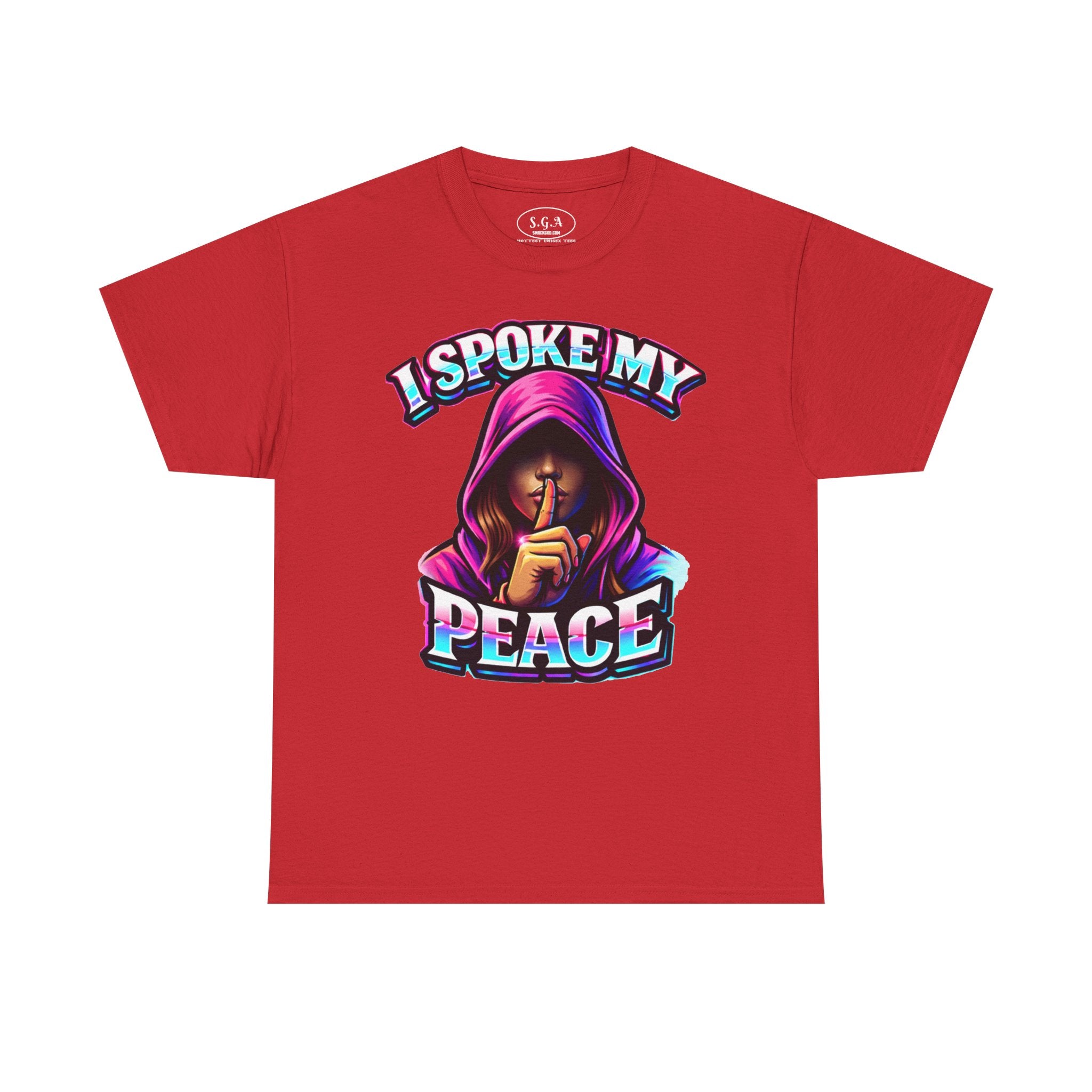 Smack God Apparel “I Spoke My Peace” Graphic T-Shirt – Bold Statement Streetwear Tee | Silent Energy Hoodie Girl Design | Viral Graphic Tee
