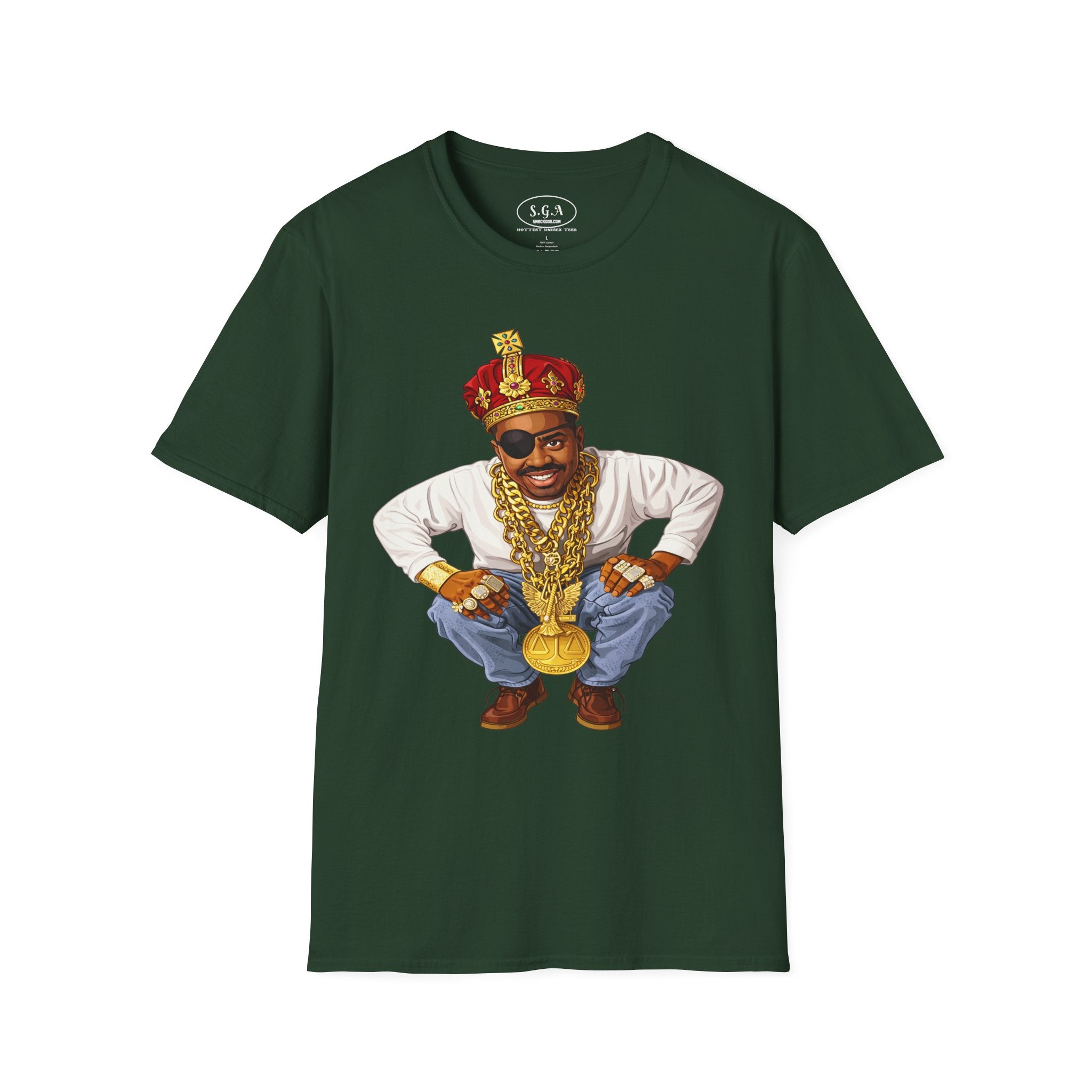 Slick Rick “The Ruler” Inspired King Drip T-Shirt – Hip Hop Legend Graphic Tee | Gold Chain Streetwear Shirt | Smack God Apparel