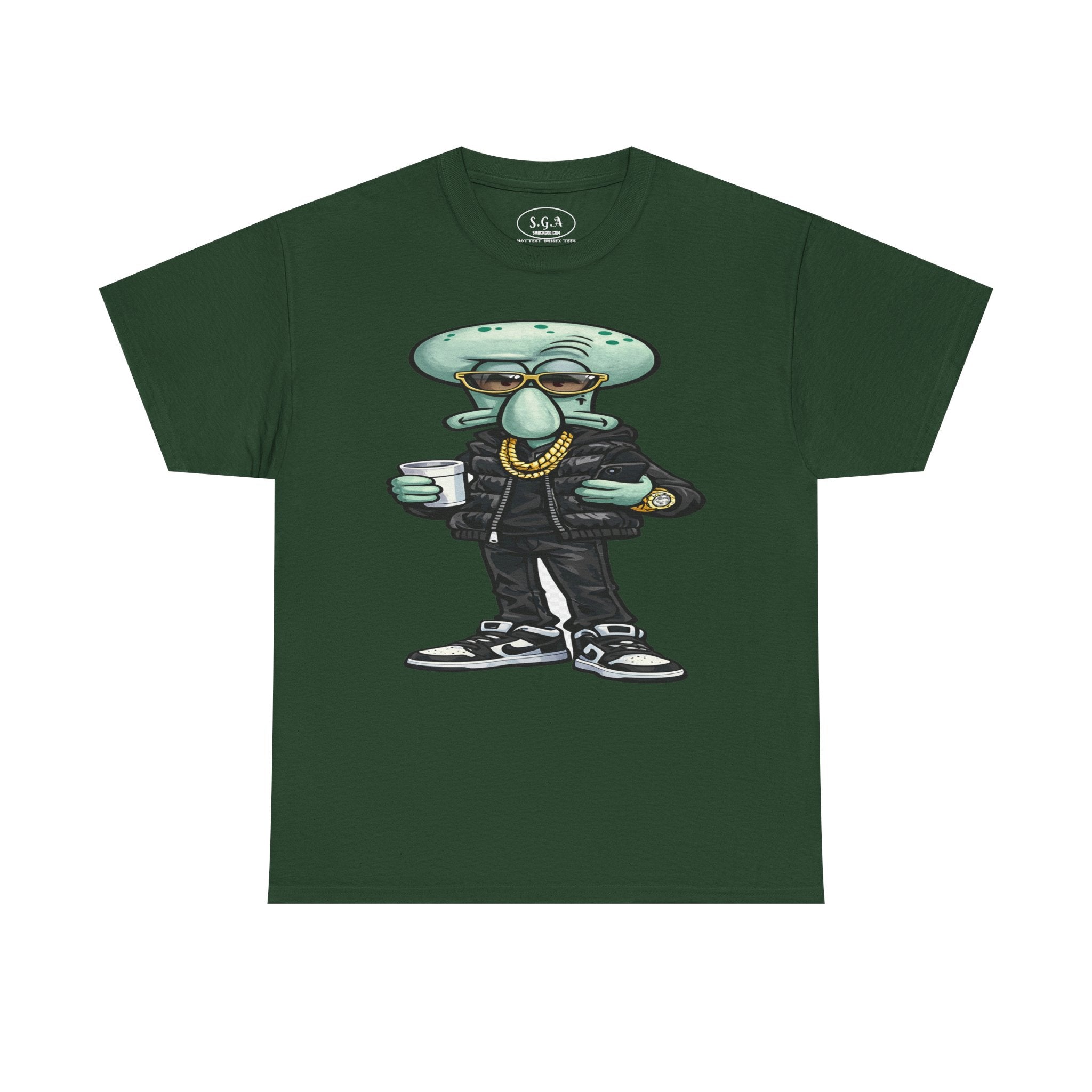 Drip Squidward Streetwear T-Shirt – Bikini Bottom Inspired Funny Graphic Tee | Urban Cartoon Shirt | Smack God Apparel