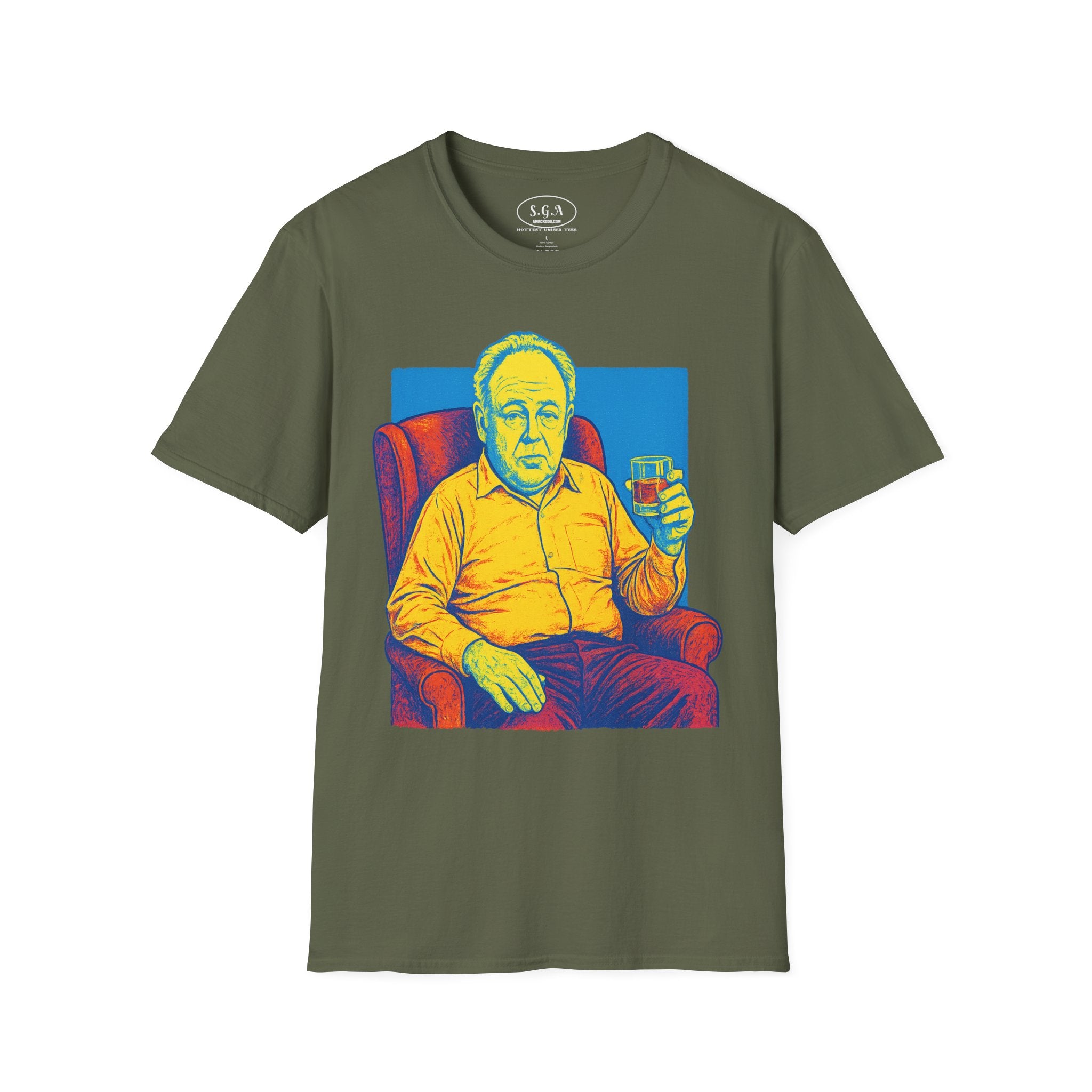 Smack God Apparel Archie Bunker Inspired T-Shirt – Retro Sitcom Graphic Tee | Vintage TV Culture Shirt | Pop Art Classic Tee