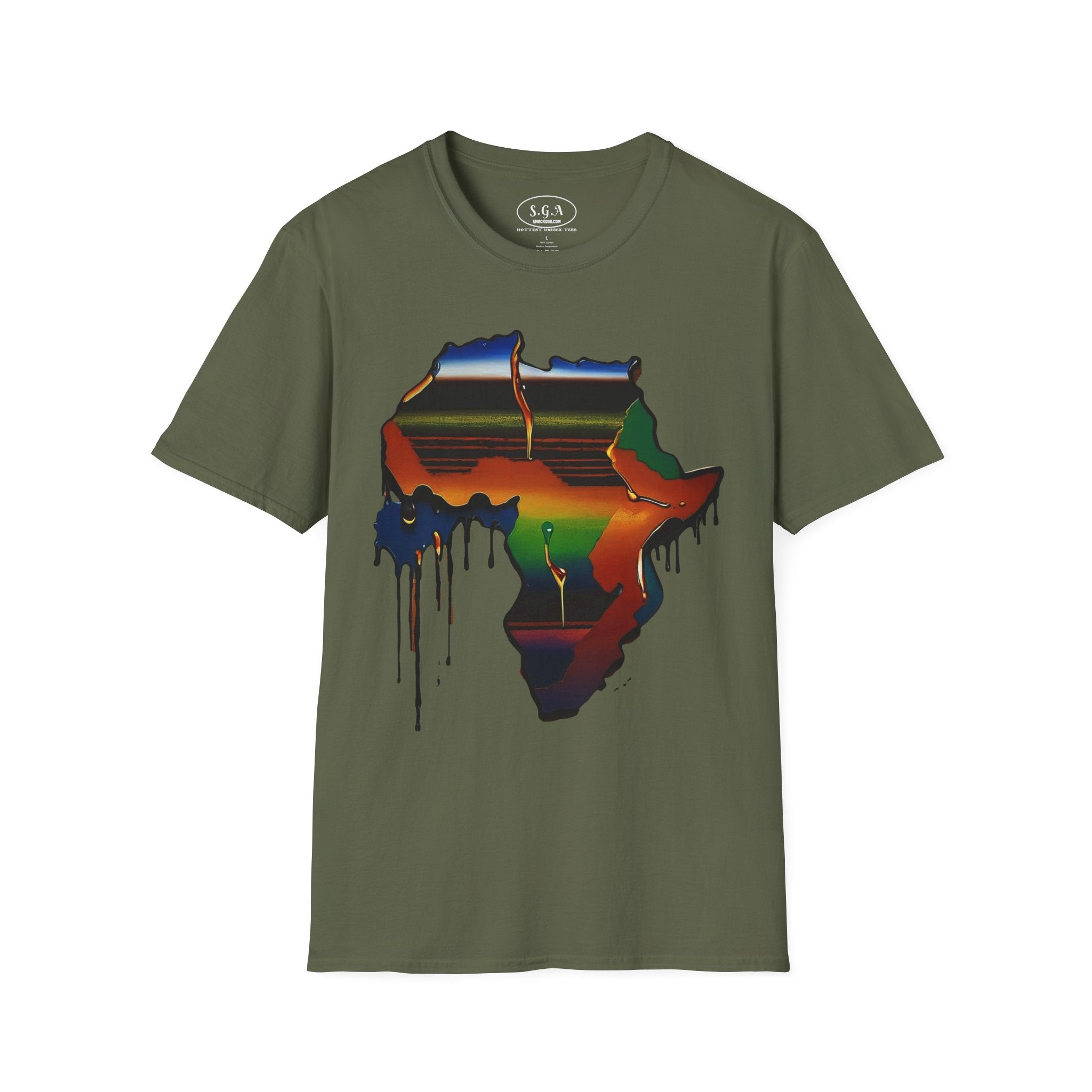 Africa Drip Graphic T-Shirt – Smack God Apparel Afrocentric Streetwear Tee | Melanin Culture Shirt | Urban Art T-shirt