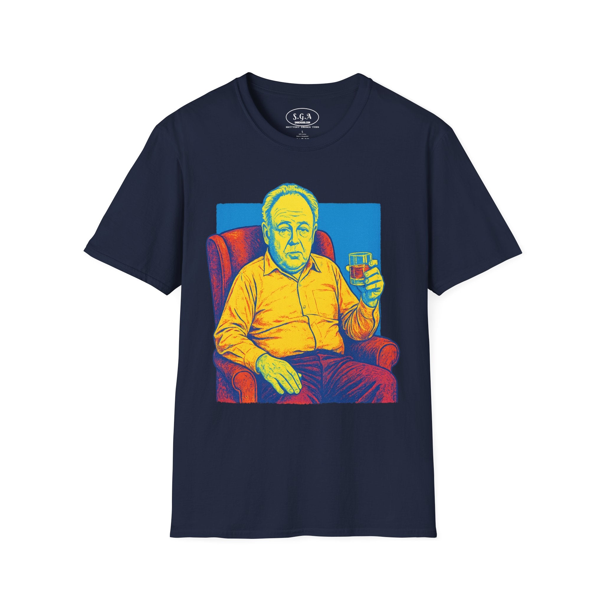 Smack God Apparel Archie Bunker Inspired T-Shirt – Retro Sitcom Graphic Tee | Vintage TV Culture Shirt | Pop Art Classic Tee