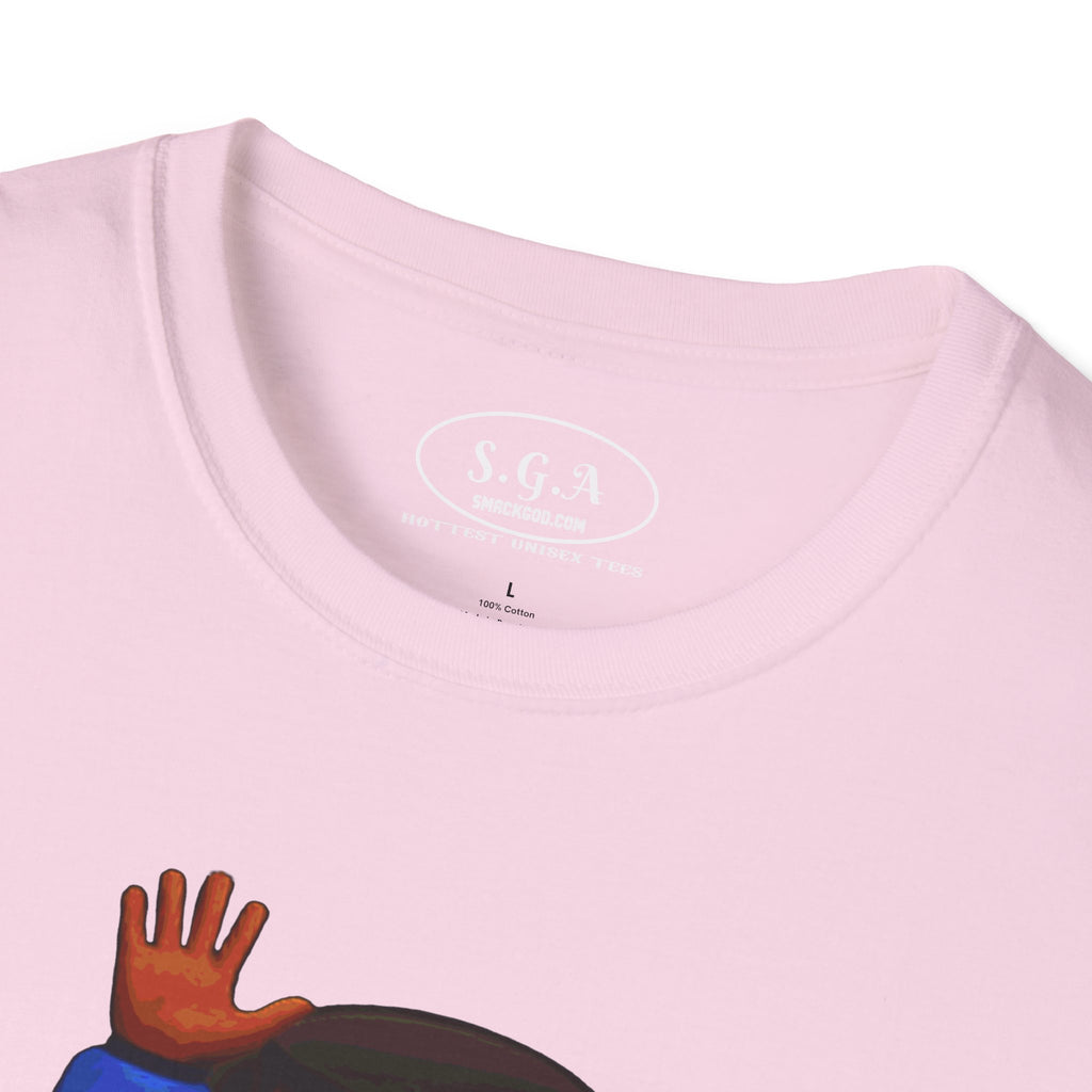 Smack God Apparel “Peachy Mood” Graphic T-Shirt – Funny Emoji Streetwear Tee | Urban Cartoon Booty Art Shirt | Trendy Viral Graphic Tee