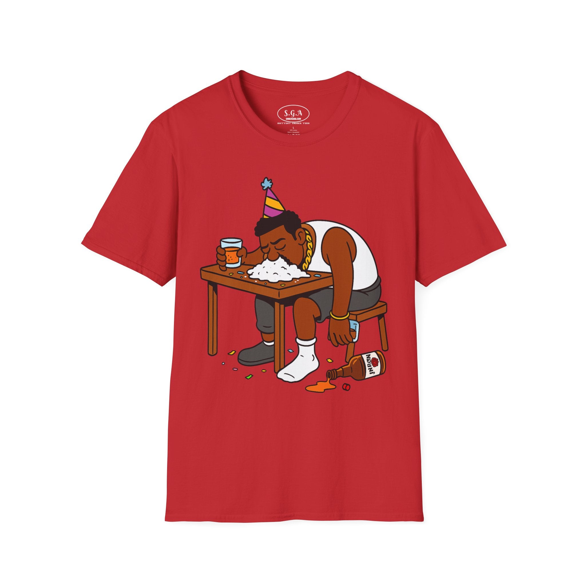 Funny Party Hangover Shirt – Smack God Apparel | Cartoon Party Graphic T-Shirt | Wild Night Humor Tee