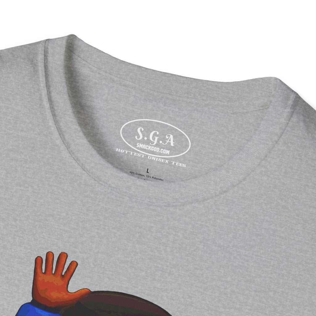 Smack God Apparel “Peachy Mood” Graphic T-Shirt – Funny Emoji Streetwear Tee | Urban Cartoon Booty Art Shirt | Trendy Viral Graphic Tee