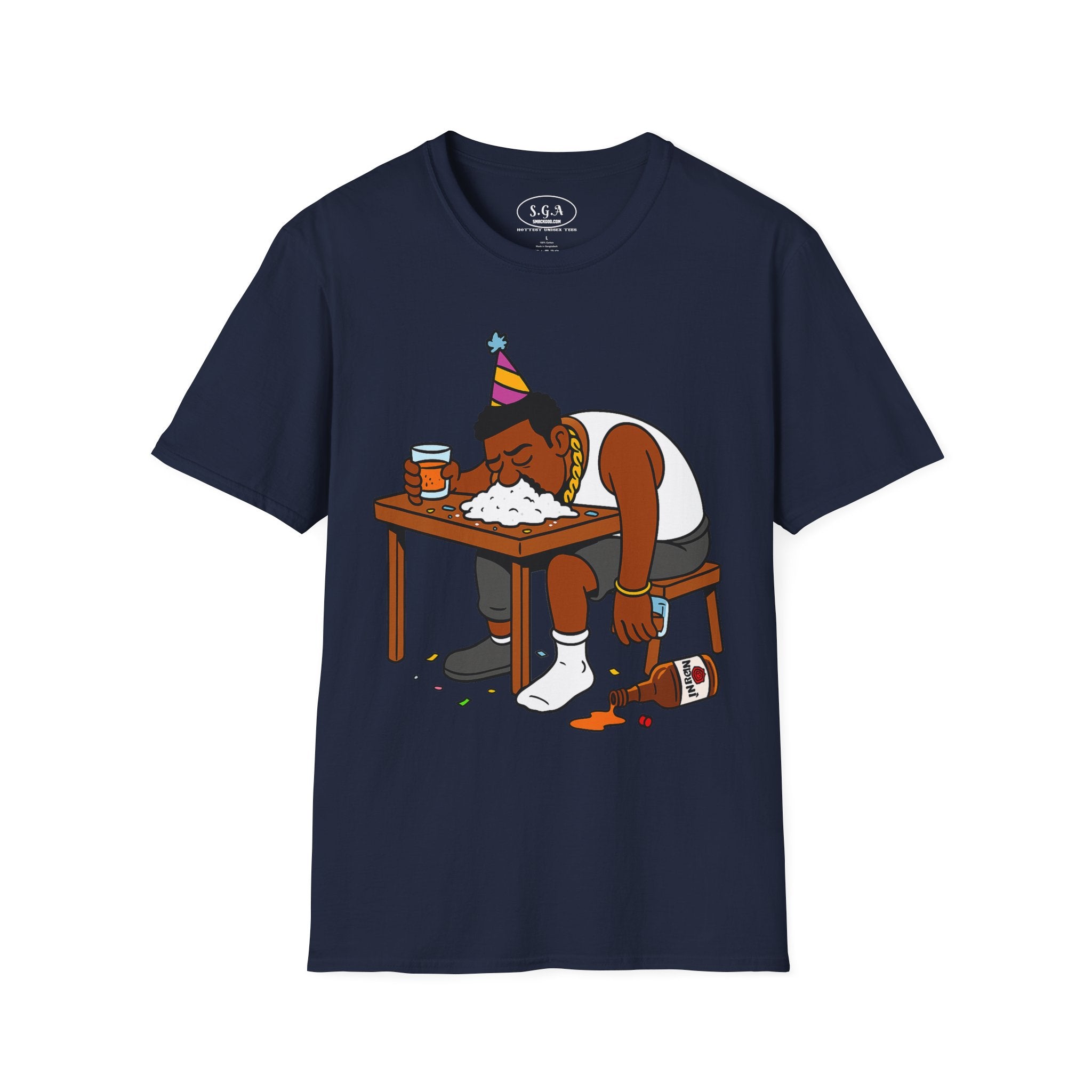 Funny Party Hangover Shirt – Smack God Apparel | Cartoon Party Graphic T-Shirt | Wild Night Humor Tee