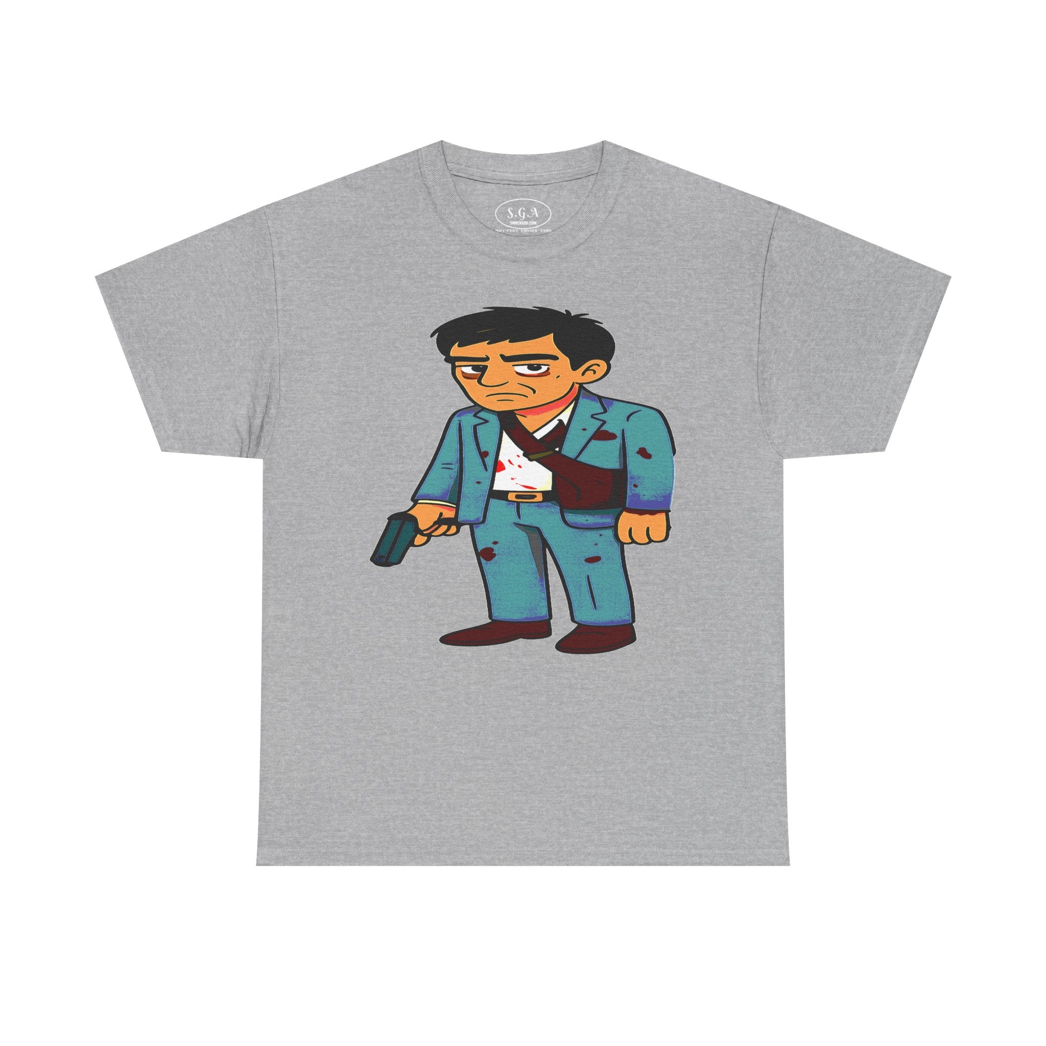 Tony Montana Inspired Graphic T-Shirt – Scarface Street Boss Cartoon Tee | Retro Movie Urban Shirt | Smack God Apparel