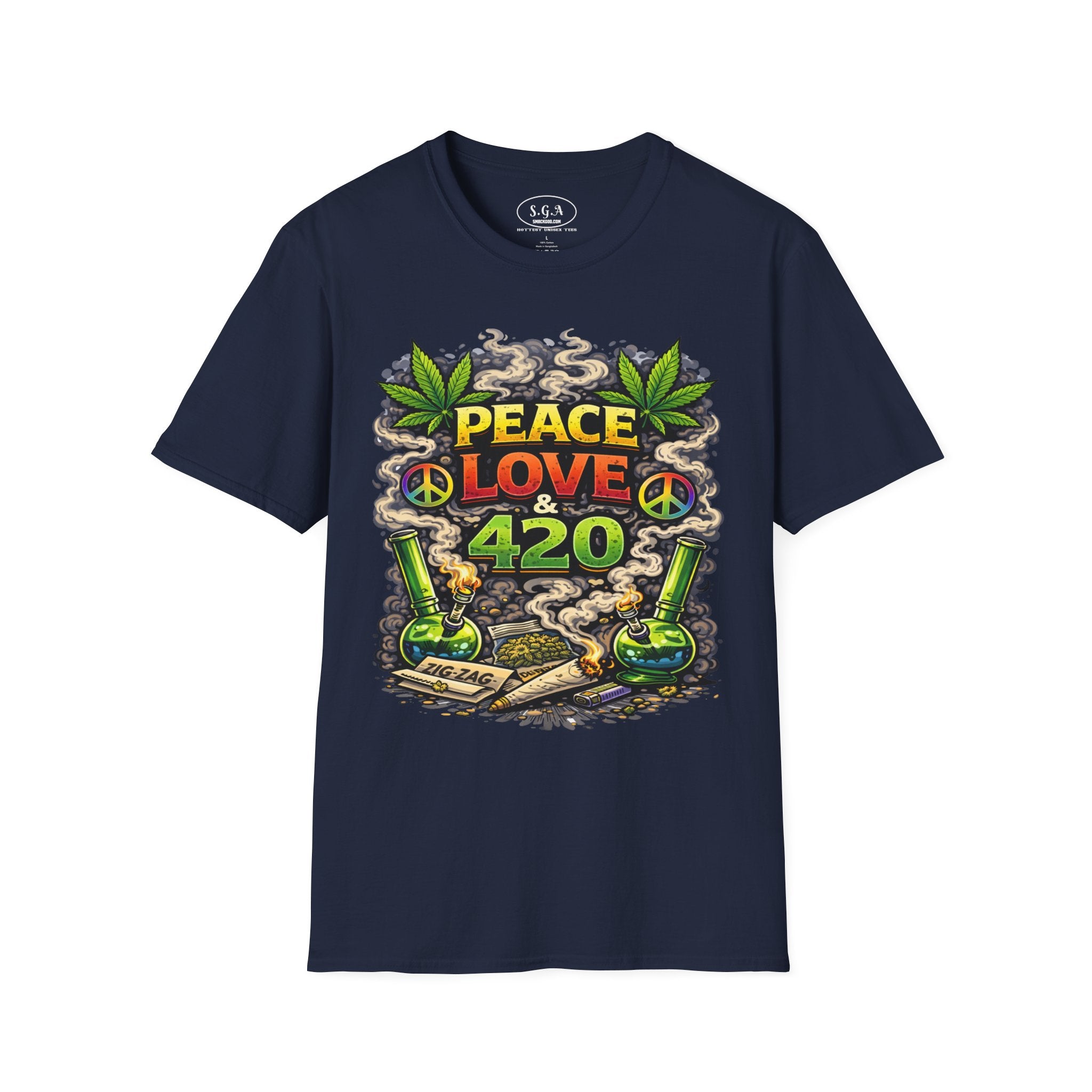 Peace Love 420 Graphic T-Shirt – Weed Culture Cannabis Tee | Stoner Streetwear Shirt | Smack God Apparel