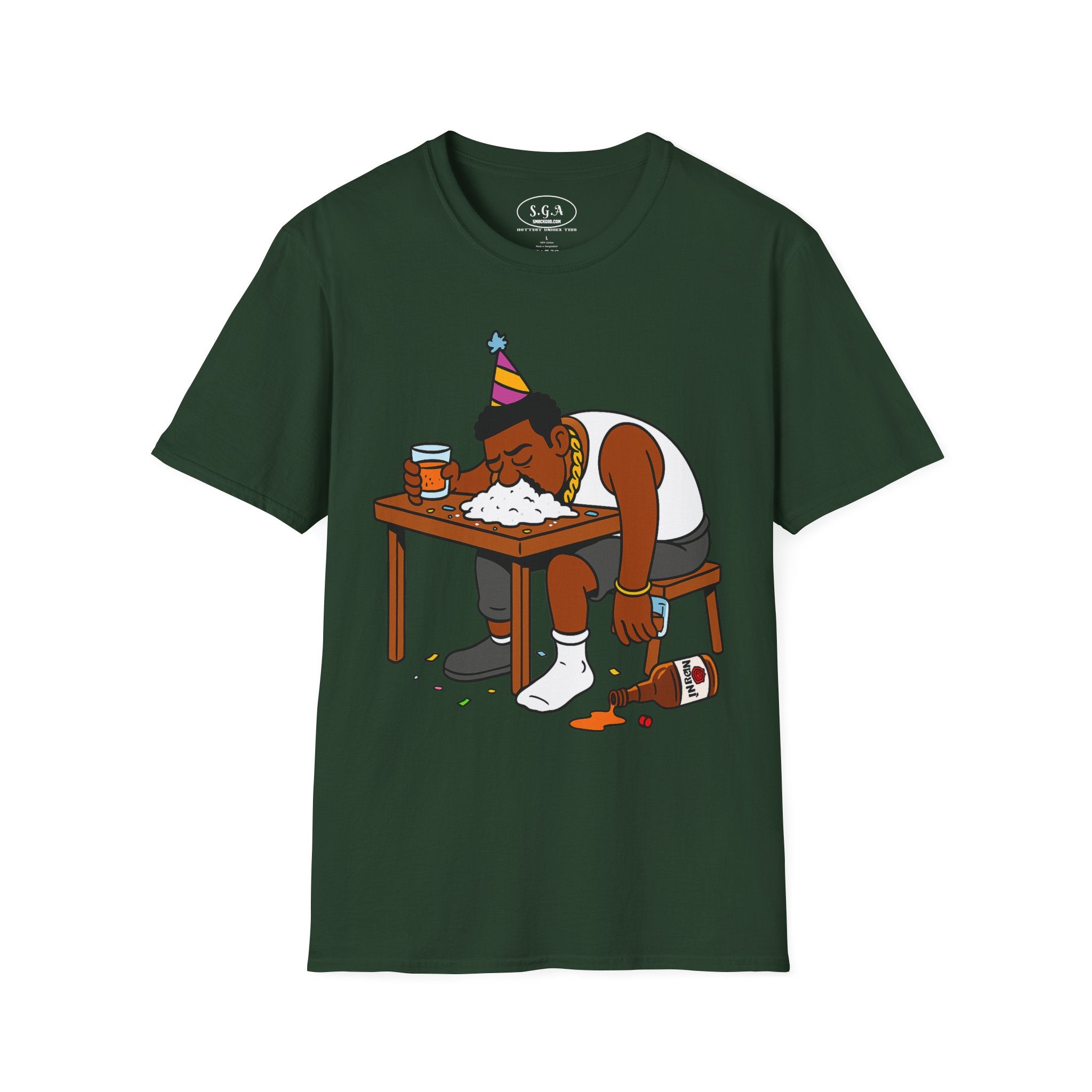 Funny Party Hangover Shirt – Smack God Apparel | Cartoon Party Graphic T-Shirt | Wild Night Humor Tee
