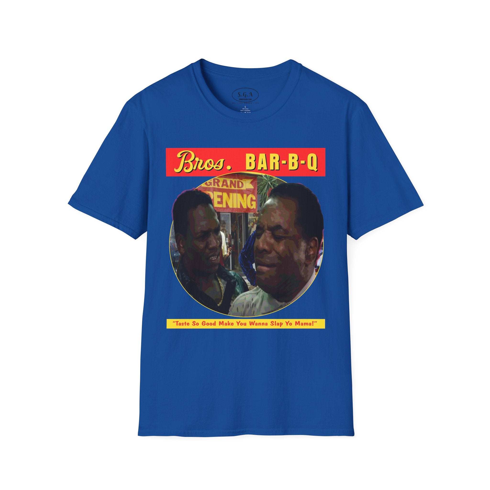 Bros Bar-B-Q Friday Movie T-Shirt – Smack God Apparel Funny Graphic Tee | “Slap Yo Mama” BBQ Scene Shirt | Classic Comedy TShirt