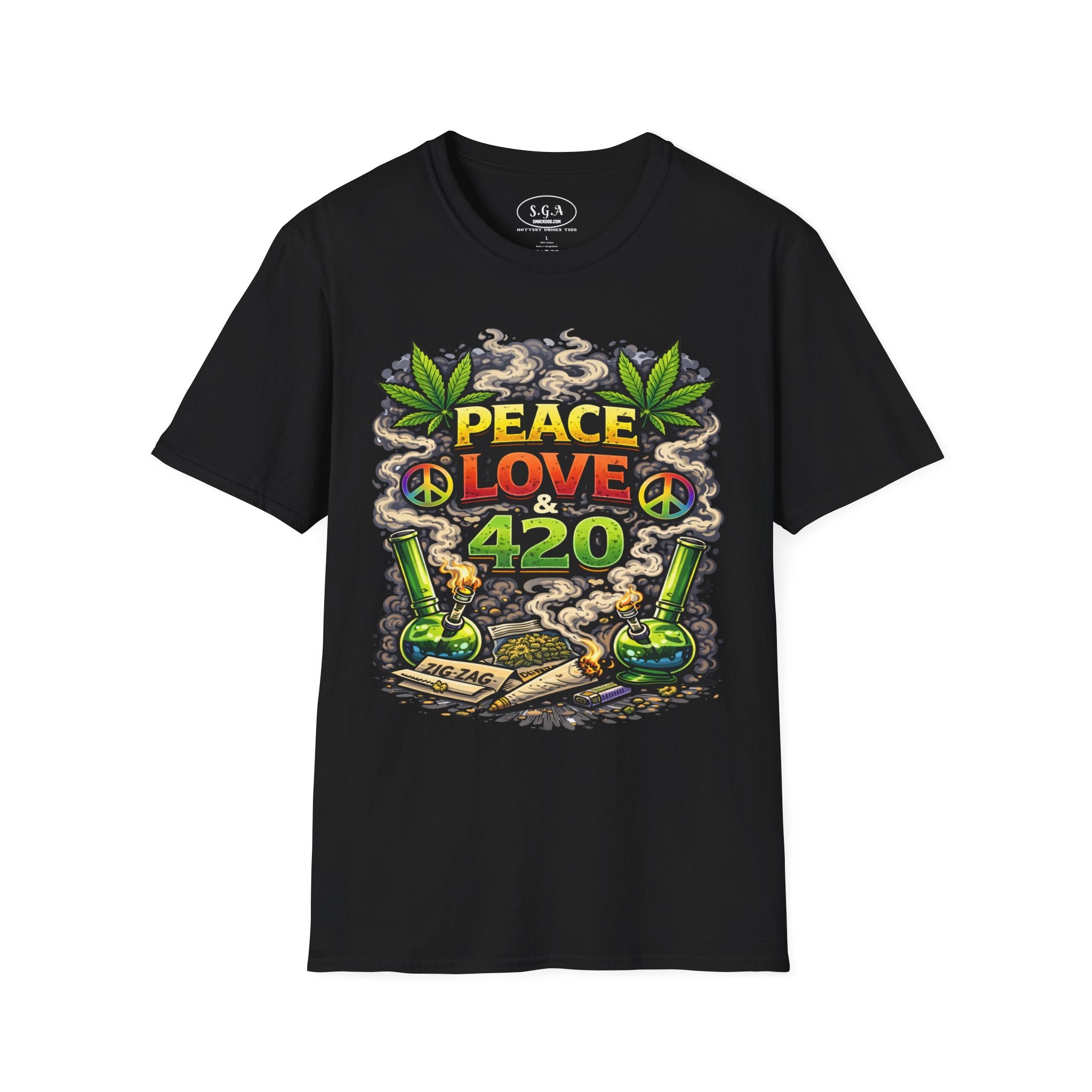 Peace Love 420 Graphic T-Shirt – Weed Culture Cannabis Tee | Stoner Streetwear Shirt | Smack God Apparel