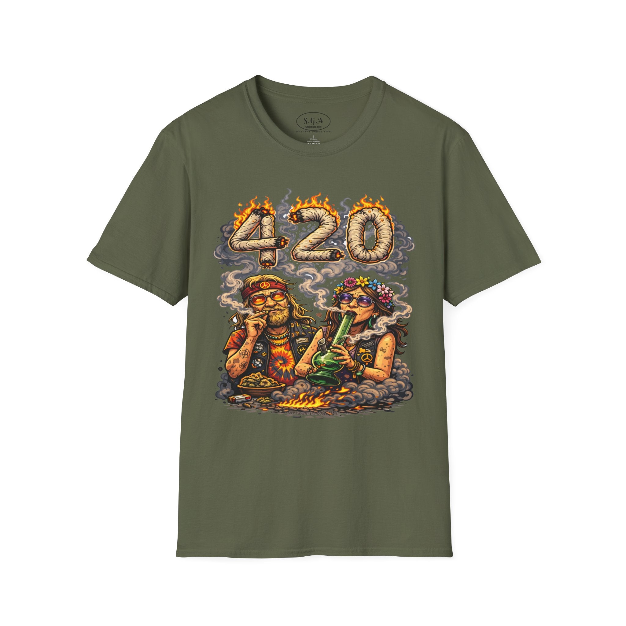 420 Hippie Smoke Shirt – Smack God Apparel | Stoner Cartoon Graphic T-Shirt | Funny Weed Culture Streetwear Tee