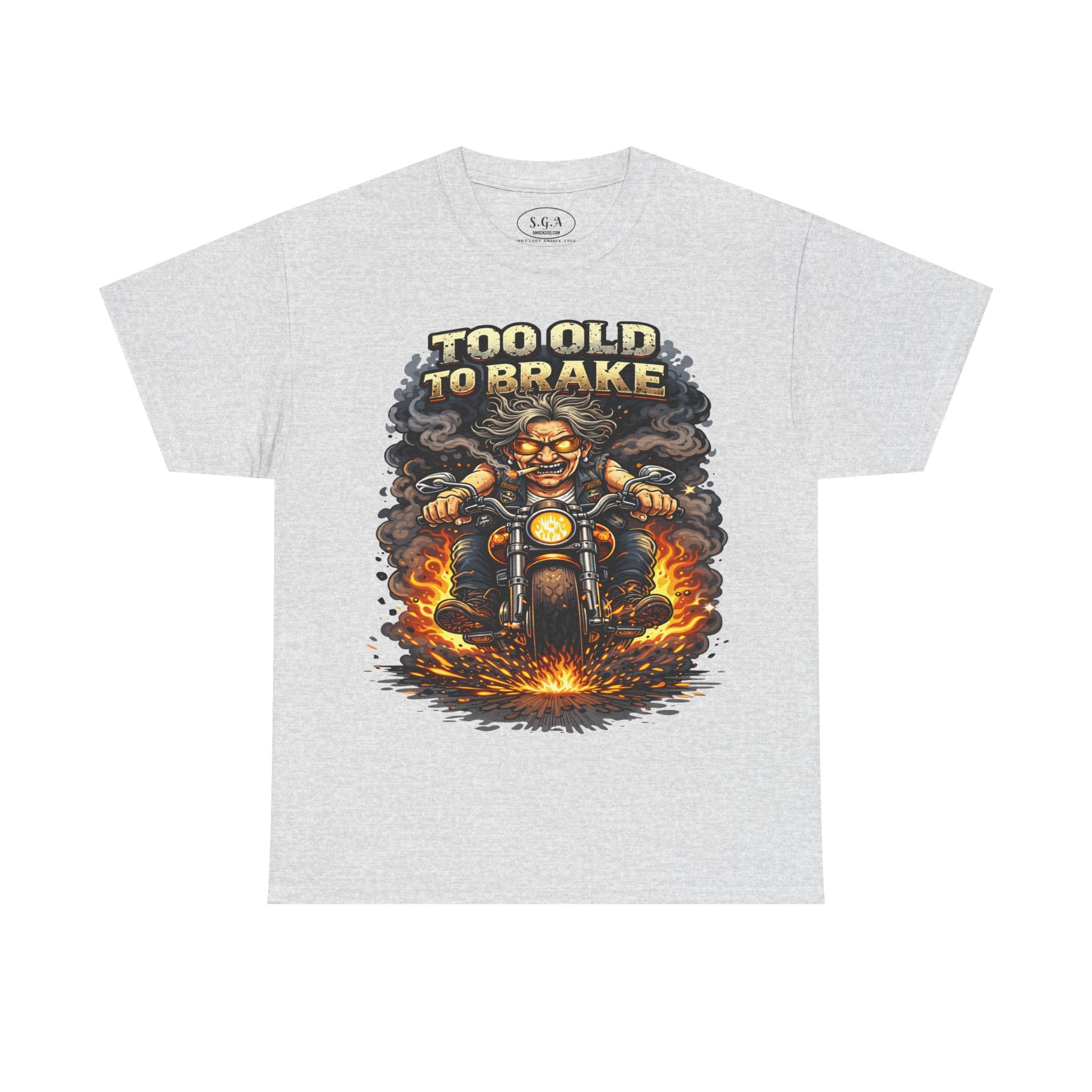 Too Old To Brake Biker T-Shirt – Smack God Apparel